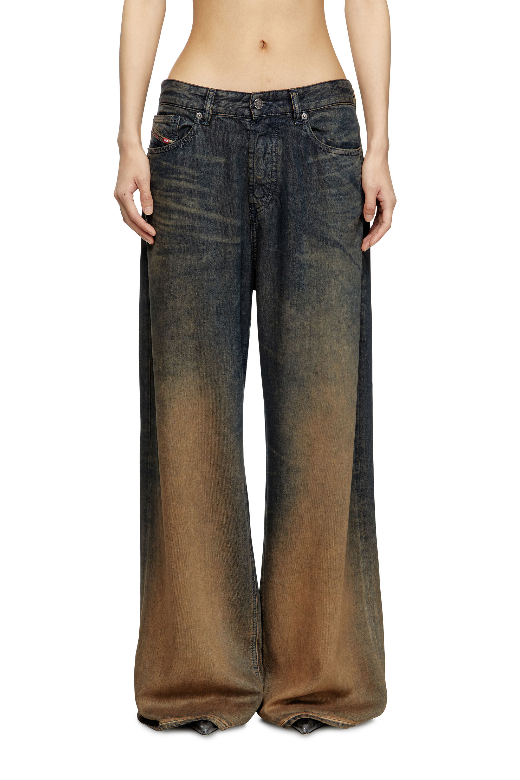 Diesel - Damen Relaxed Jeans 1996 D-Sire 068TF, Blau/Braun - 3