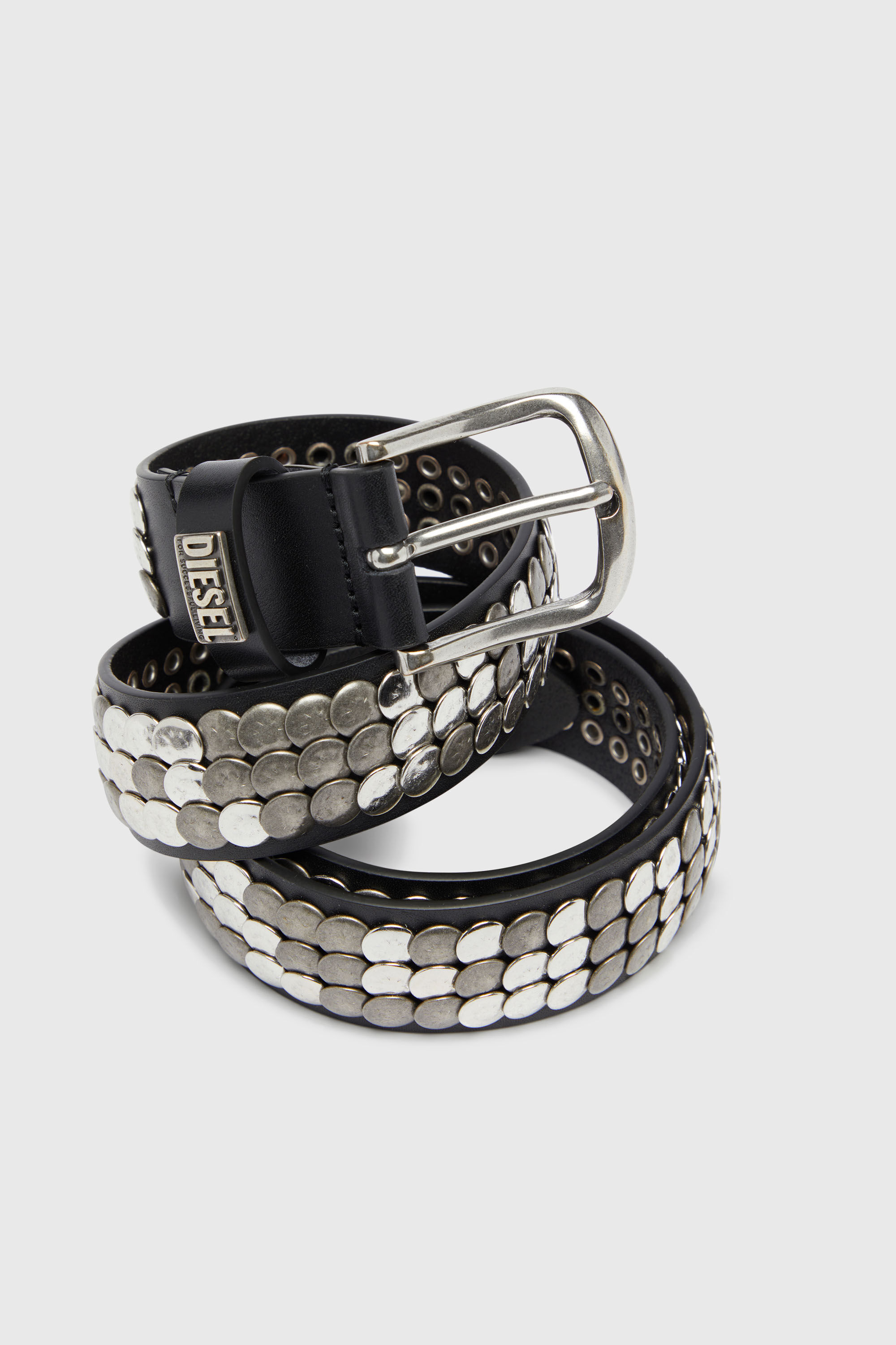 Diesel - B-FULL MIX RIVETS, Herren 4 cm Lederg&uuml;rtel mit all-over Nieten in Schwarz - 3