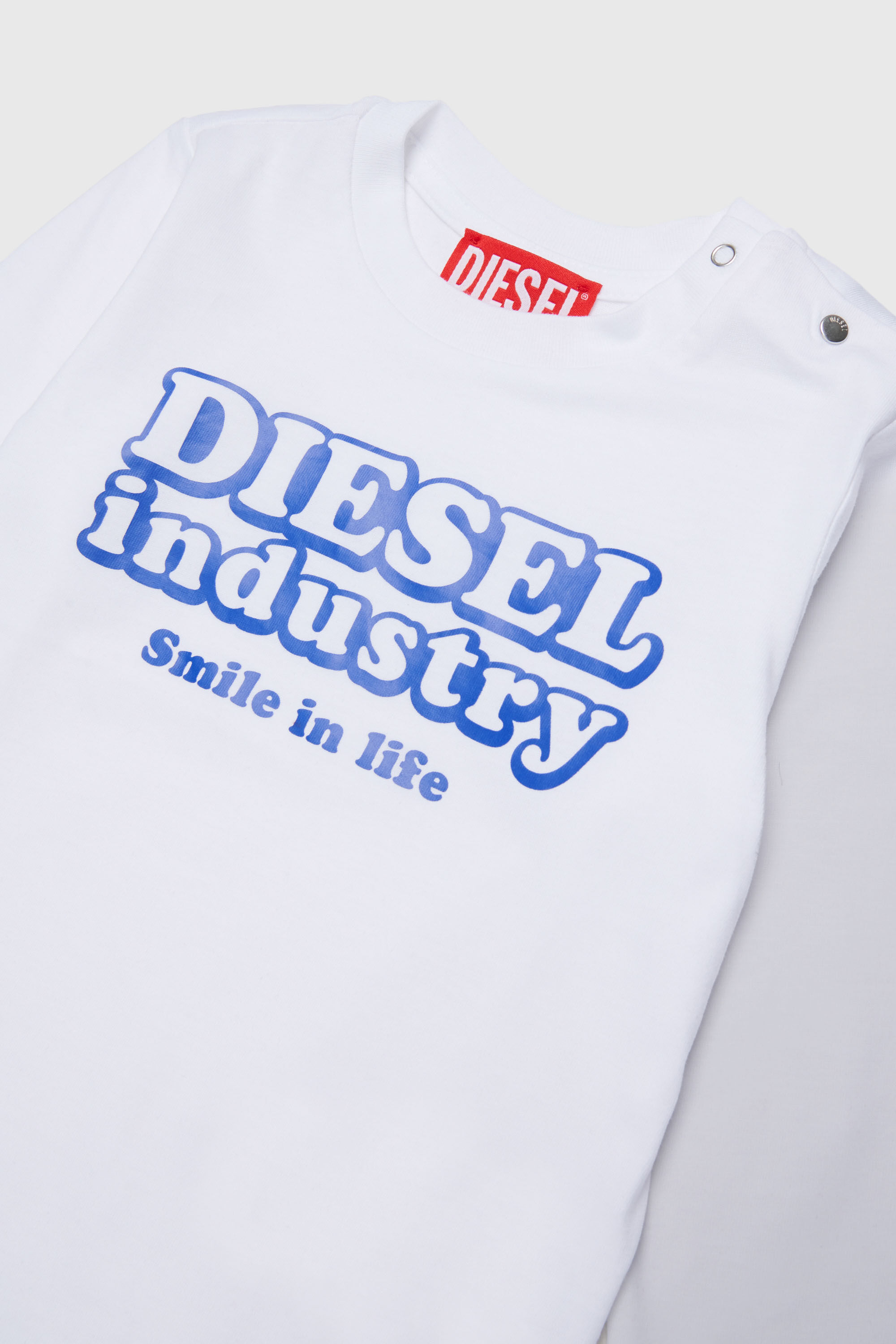 Diesel - TLODIMB, Herren Langarm-T-Shirt mit Diesel Industry Print in Wei&szlig; - 3