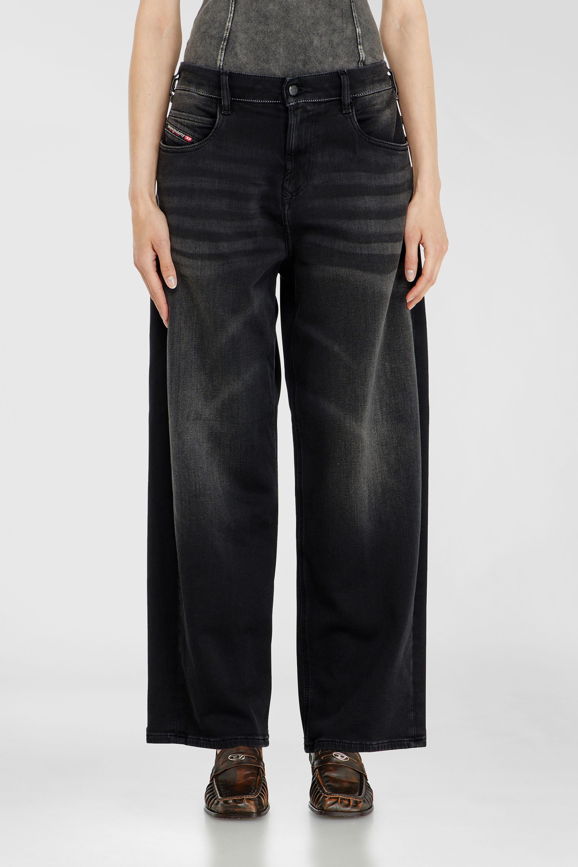 Diesel - Unisex Relaxed 2097 D-Enim-M Joggjeans&reg; 09P90, Schwarz/Dunkelgrau - 4