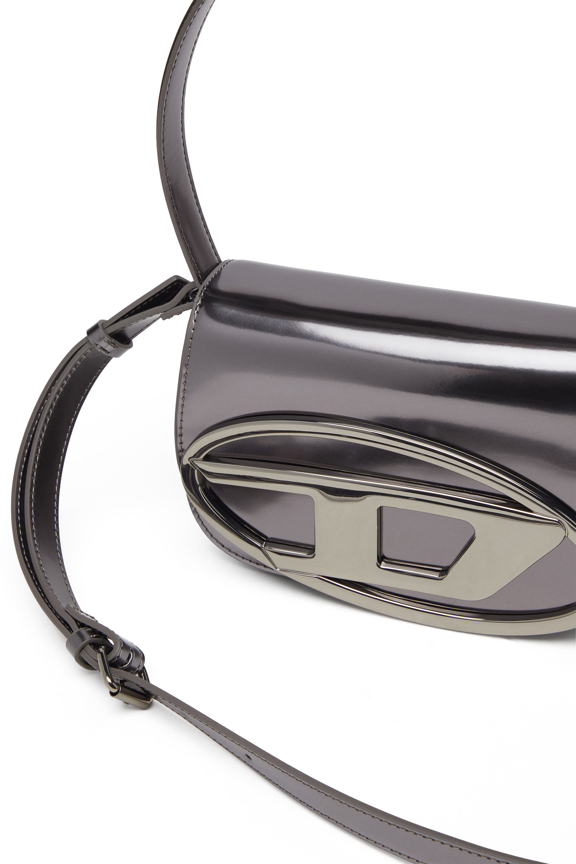 Diesel - 1DR, Damen 1DR-Ikonische Schultertasche aus Spiegel-Leder in Grau - 2