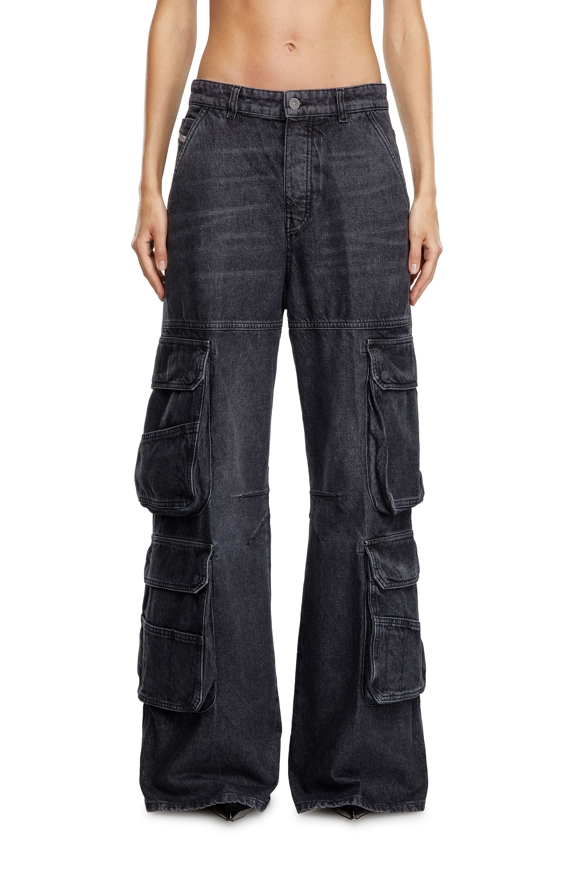 1996 D-Sire Damen: Niedrige Taille, 90s Jeans, Schwarz | Diesel
