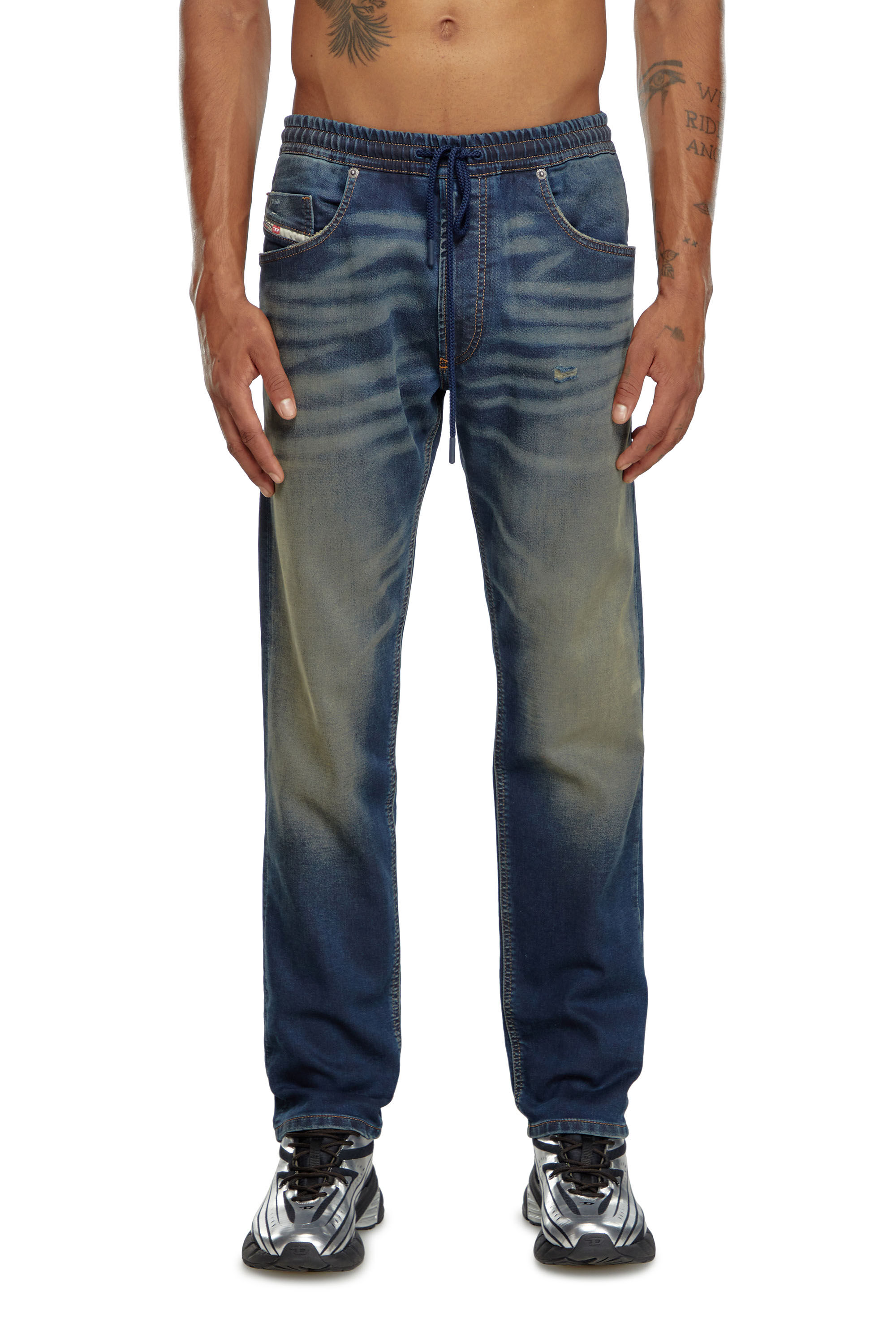 Diesel - Herren Tapered 2030 D-Krooley Joggjeans® 09J34, Dunkelblau - Image 3