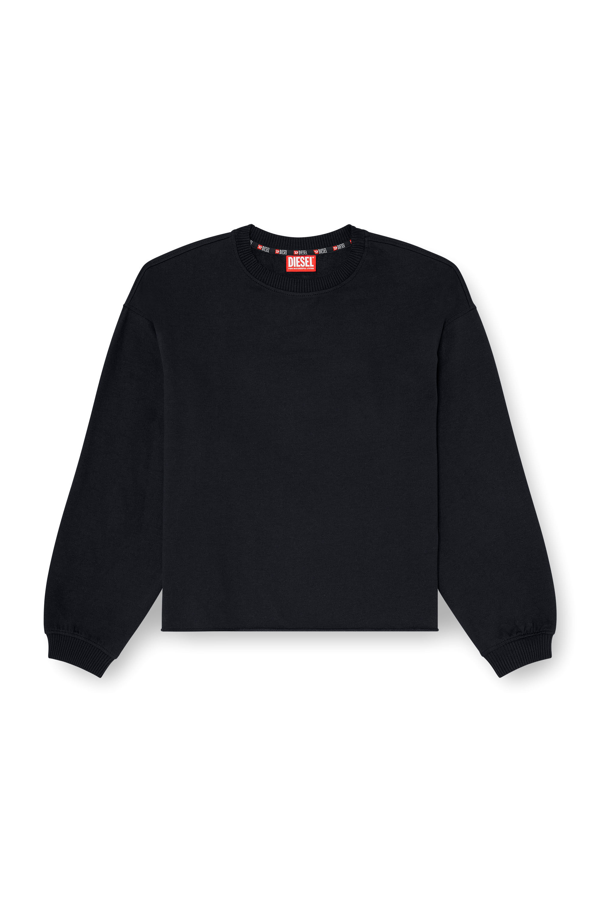 Diesel - PATRICIA-D-CORE, Damen Aufgerautes Sweatshirt mit offener Kante in Schwarz - 2