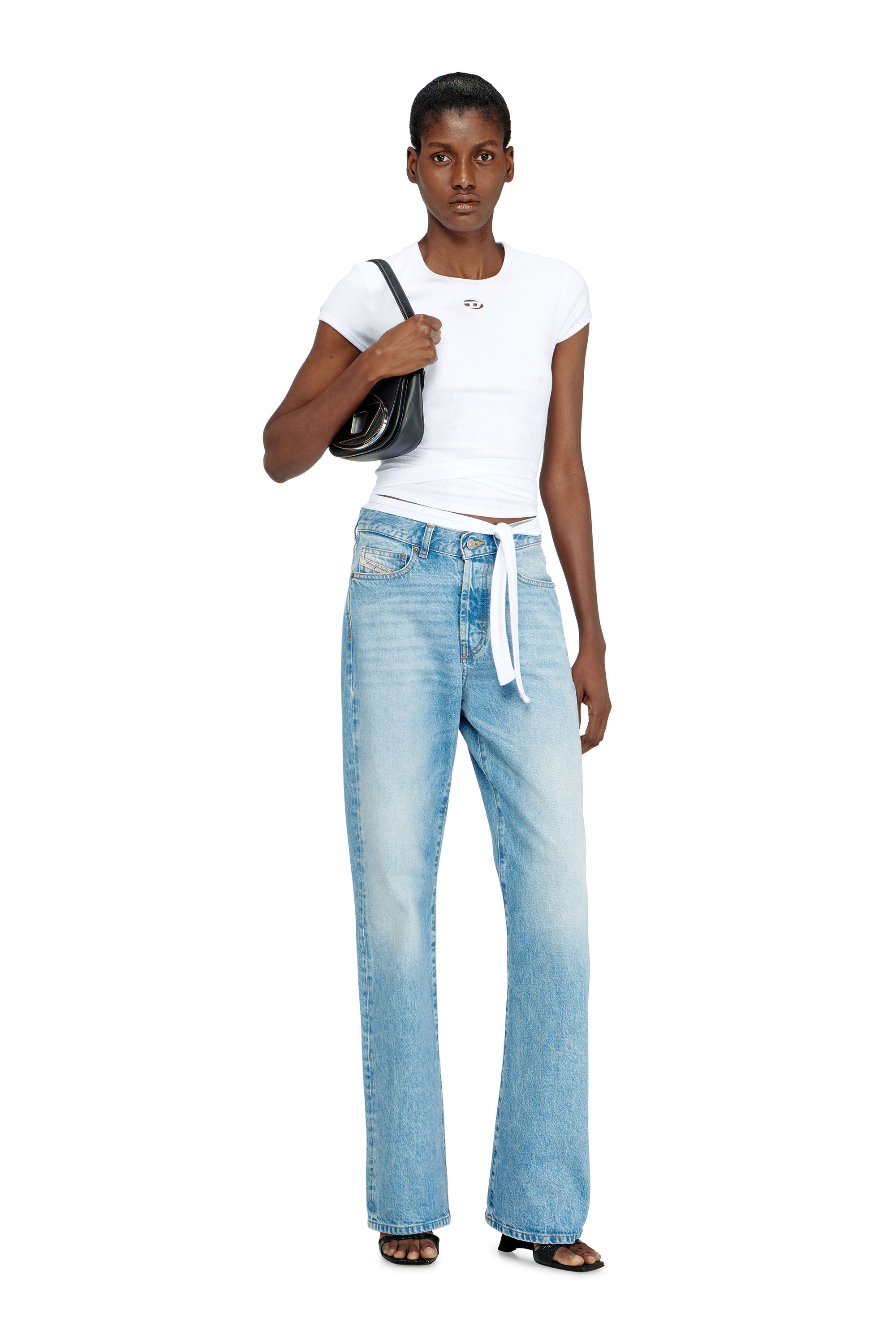 Diesel - 1DR, Damen 1DR-Ikonische Schultertasche aus Nappa-Leder in Schwarz - 6