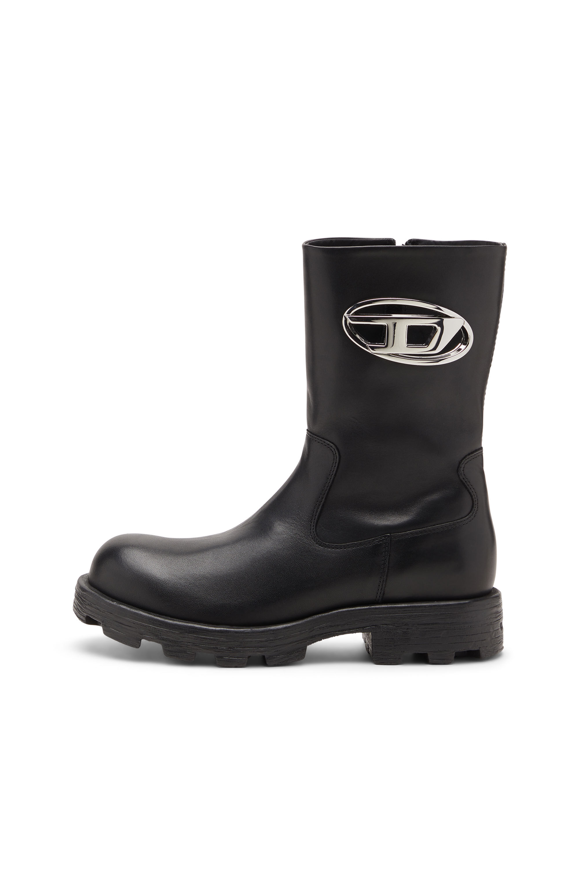 Diesel - D-HAMMER BKR D W, Damen D-Hammer-Bikerstiefel aus Hochglanzleder in null - 7
