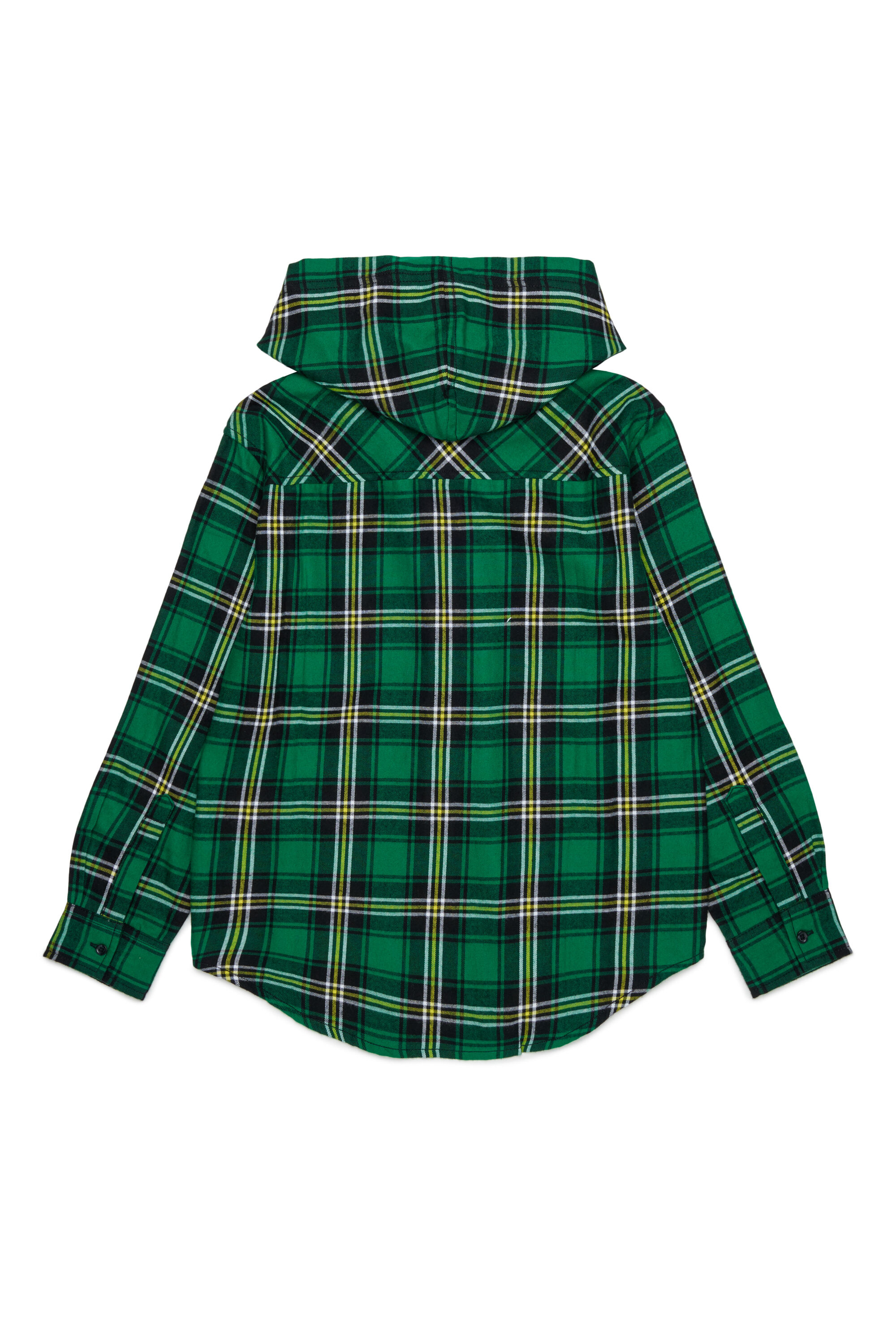 Diesel - CHECK OVER, Herren Hooded check shirt mit Oval D Stickerei in Gr&uuml;n - 2