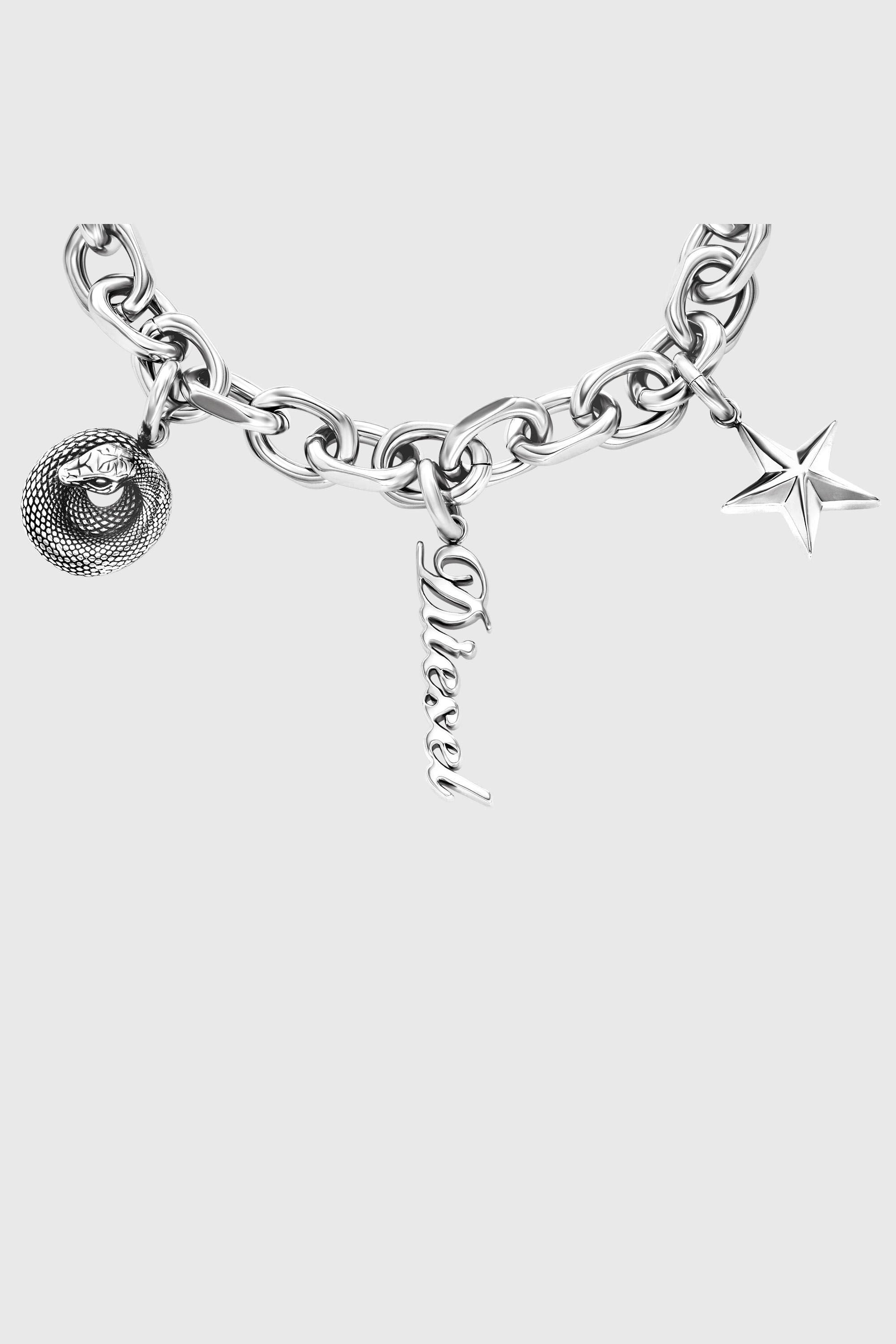 Diesel - DX1744040, Unisex Charm-Armband aus Edelstahl in Silber - 3
