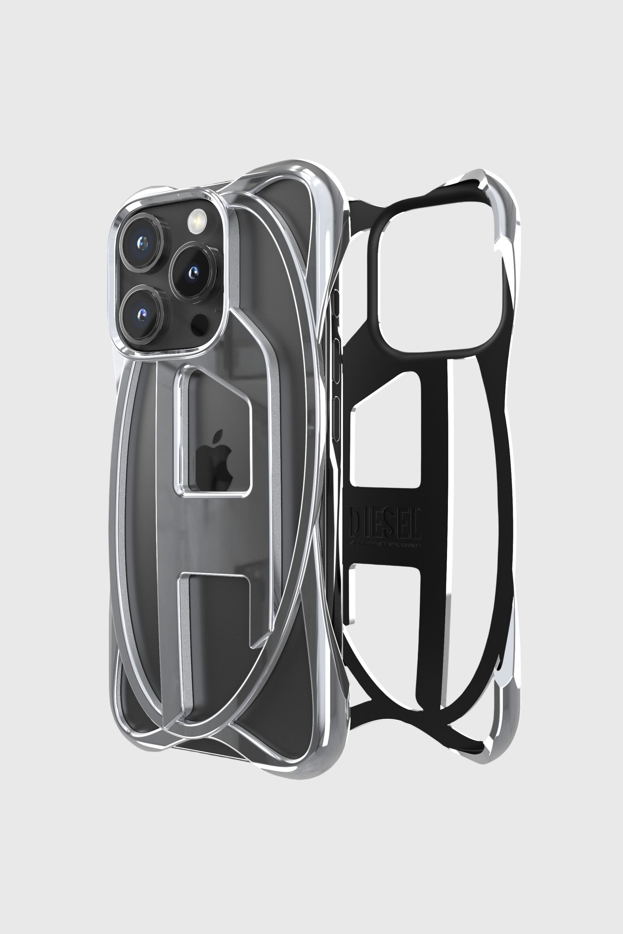 Diesel - 60267 CAGED D CASE, Unisex Gitter-D-H&uuml;lle iPhone 16 Pro in Grau - 1