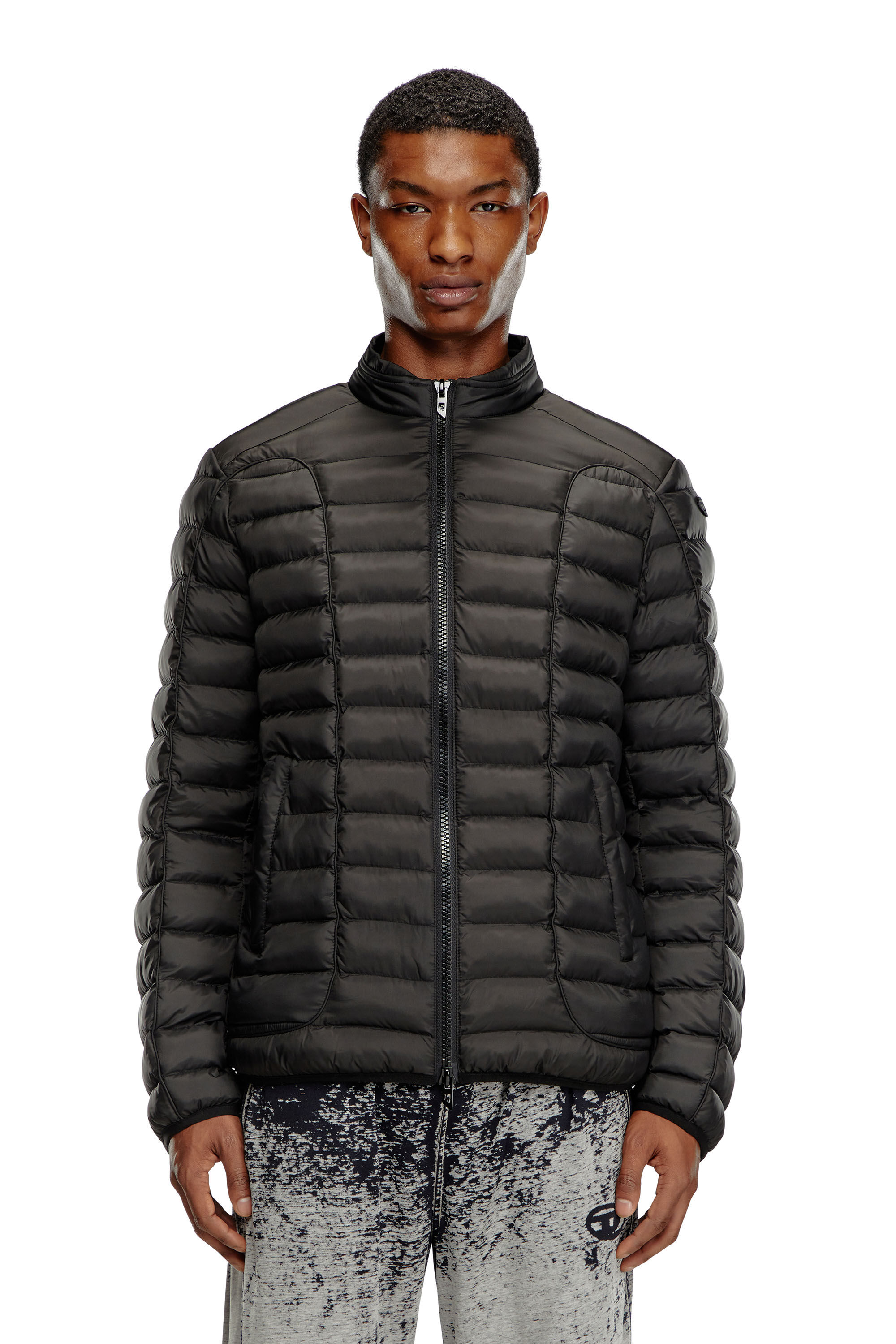 Diesel - W-PILOT, Herren Pufferjacke aus leichtem Nylon in Schwarz - 3