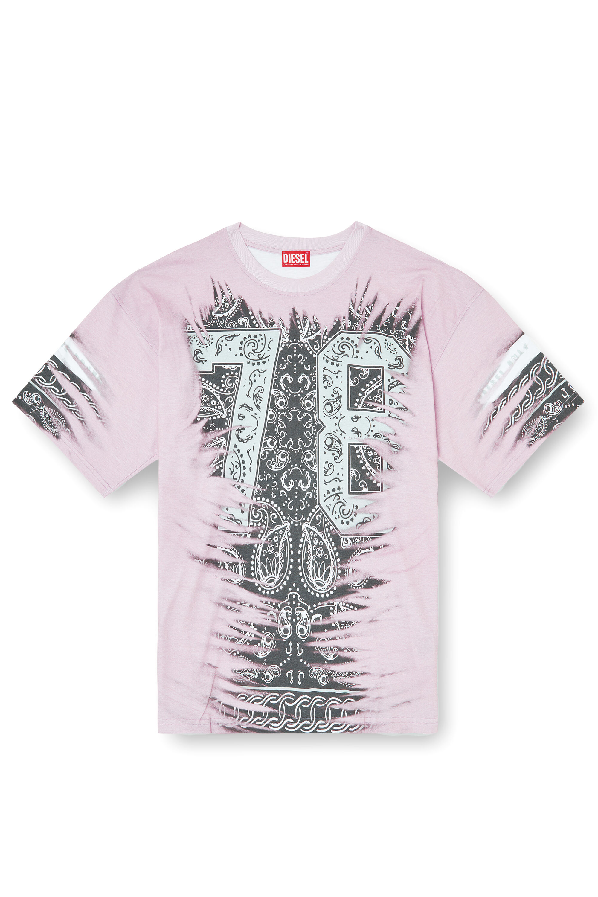 Diesel - T-BOXT-78-R1, Herren T-Shirt mit 78-Bandana-Print in Rosa - 2