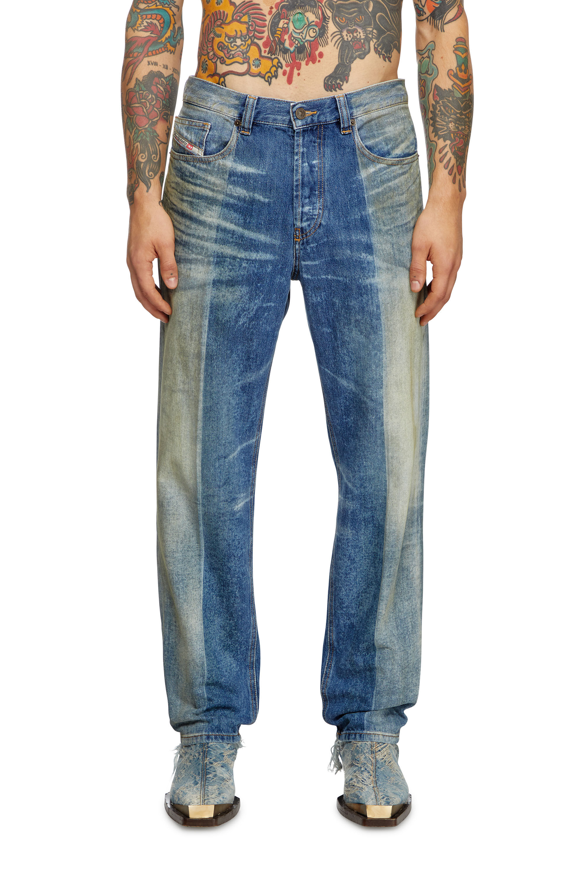 Diesel - Herren Straight Jeans 2010 D-Macs 09L04, Mittelblau - 3