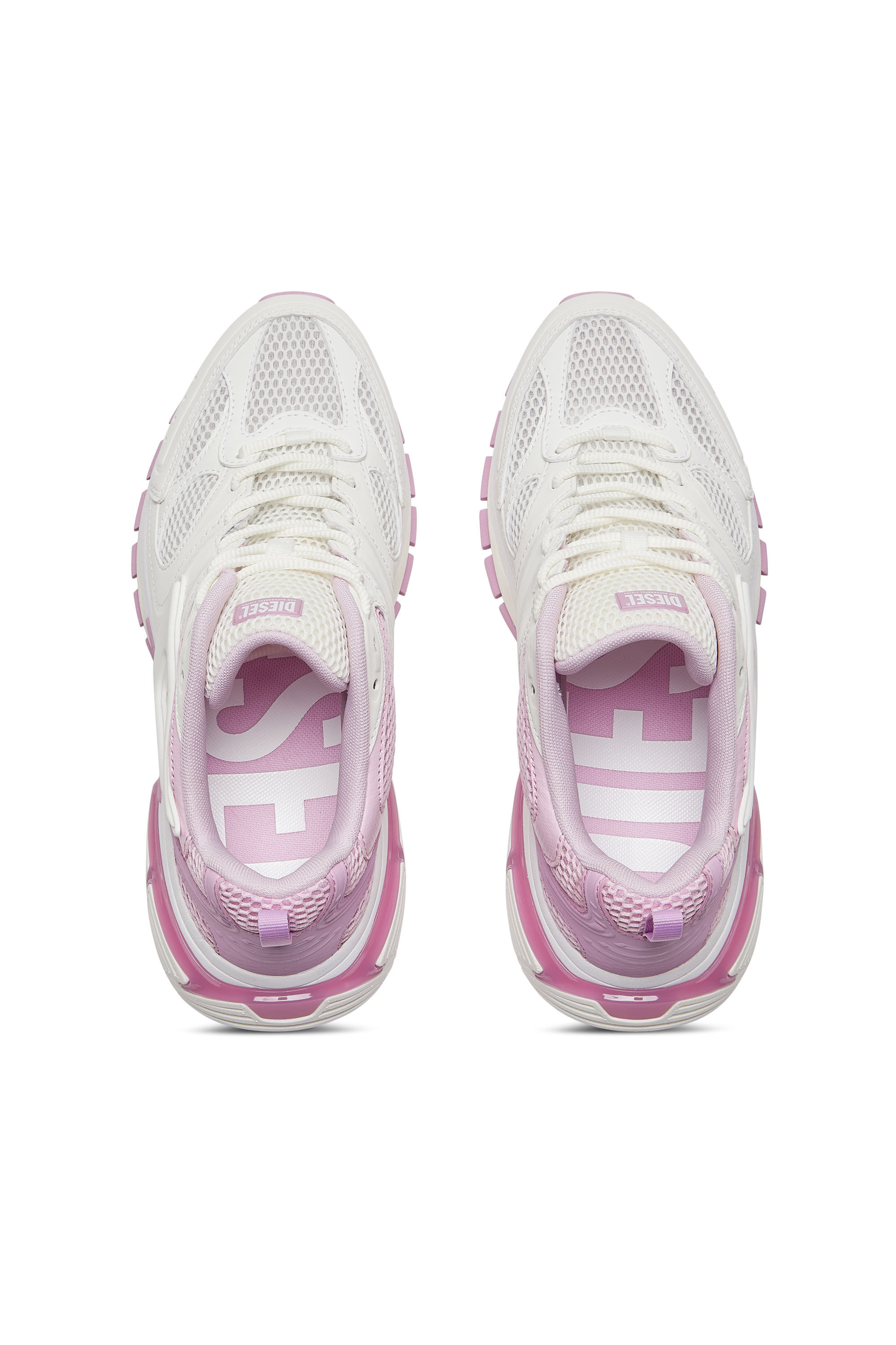 Diesel - S-SERENDIPITY PRO-X1 W, Damen S-Serendipity Pro-X1 W - Mesh-Sneakers mit geprägten Overlays in Weiss/Rosa - 4