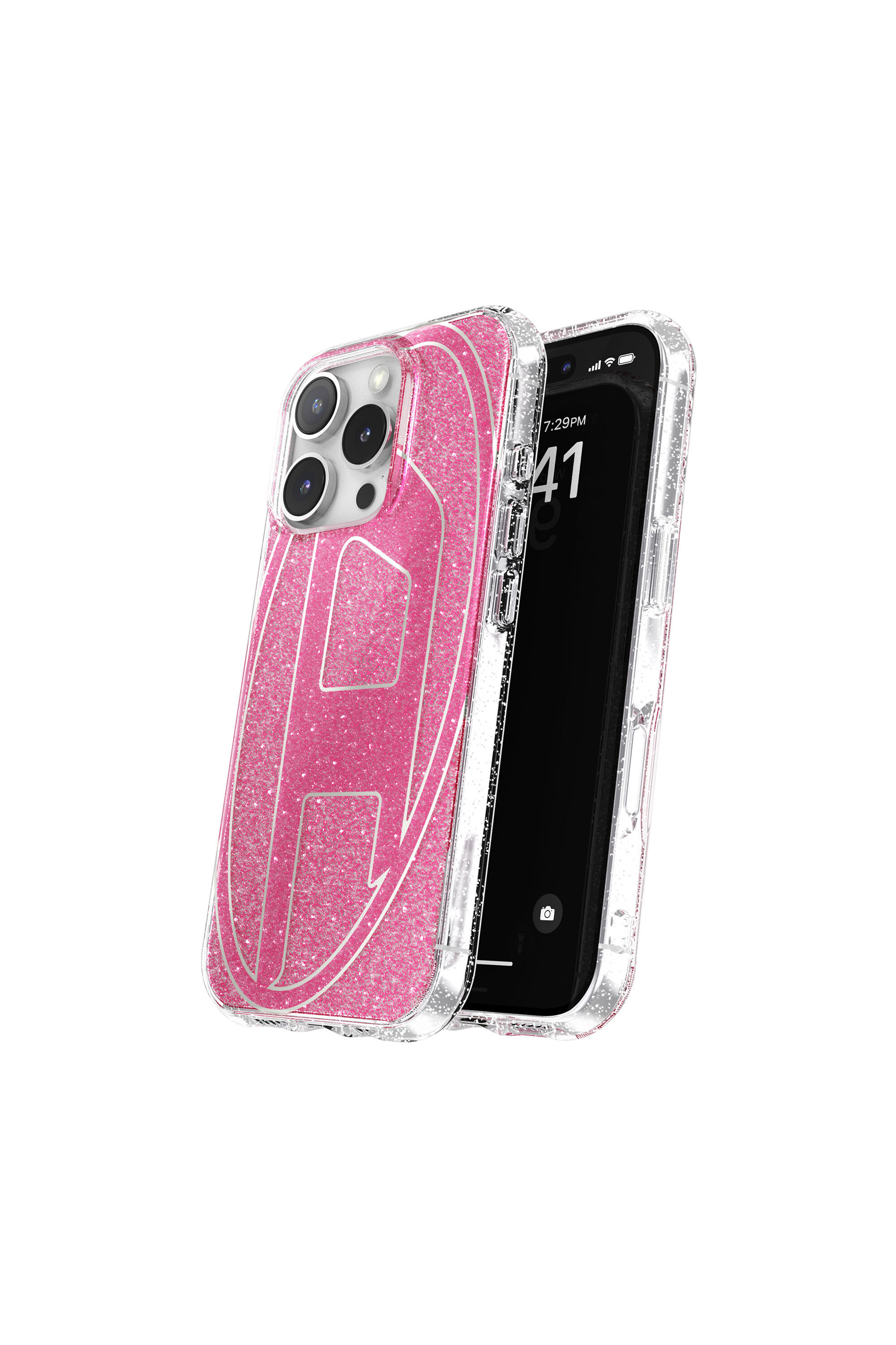 Diesel - 60156 AOP CASE, Unisex Oval D Glitter Case for iP 16 Pro in Rosa - 2