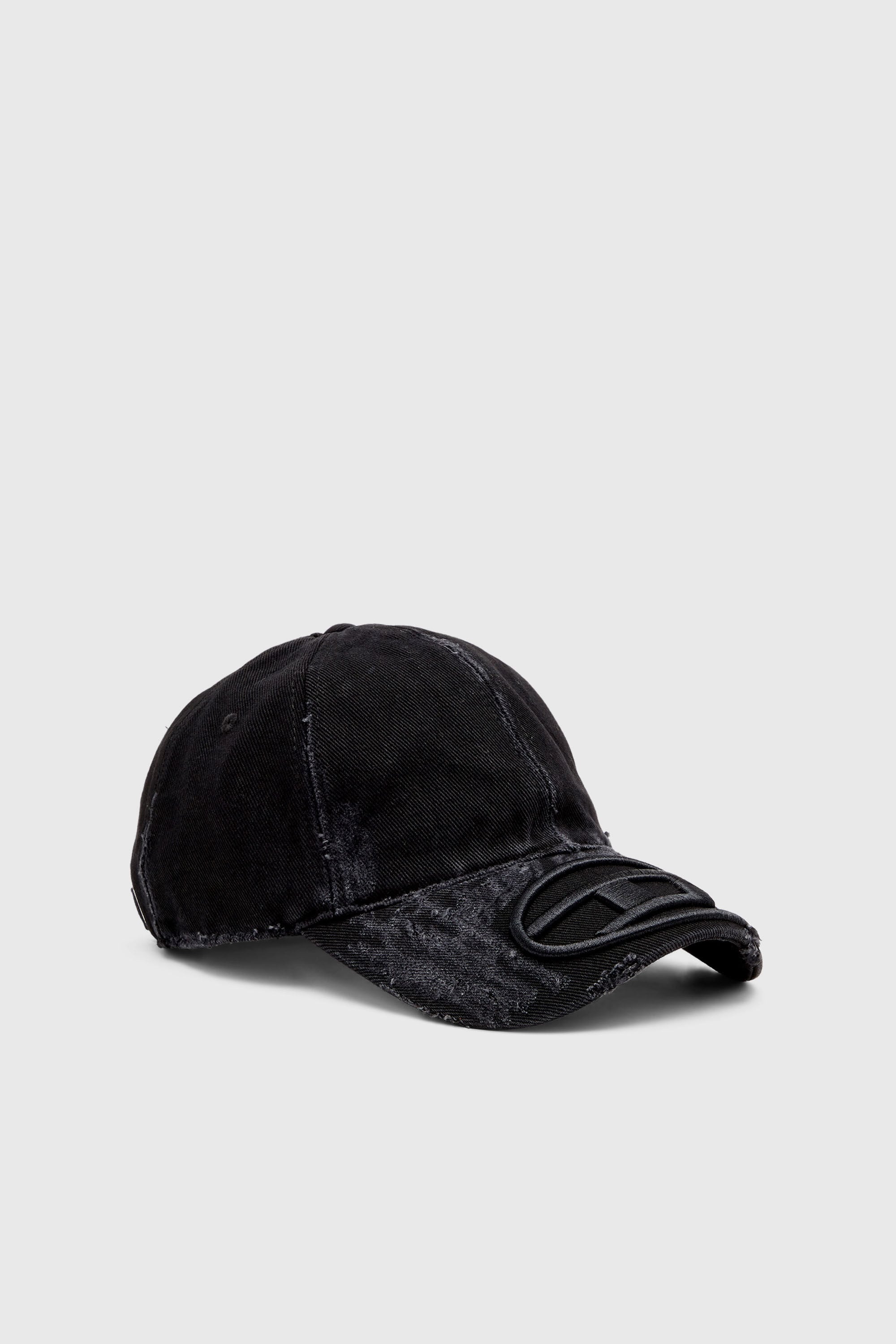 Diesel - C-ODY, Herren Basecap aus vielgetragenem Denim in Schwarz - 1