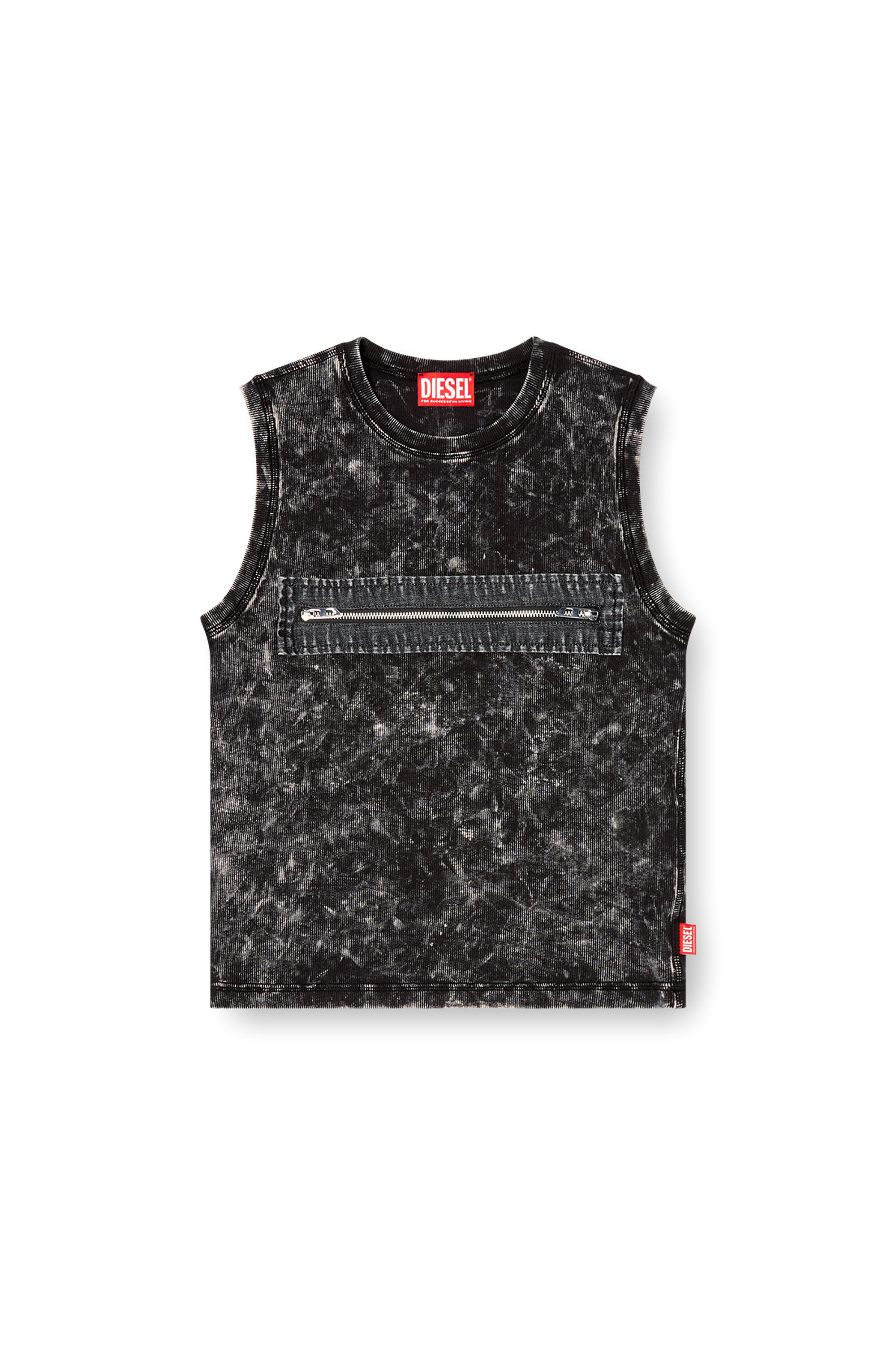 Women's Sleeveless top with zip detail | Black | Diesel