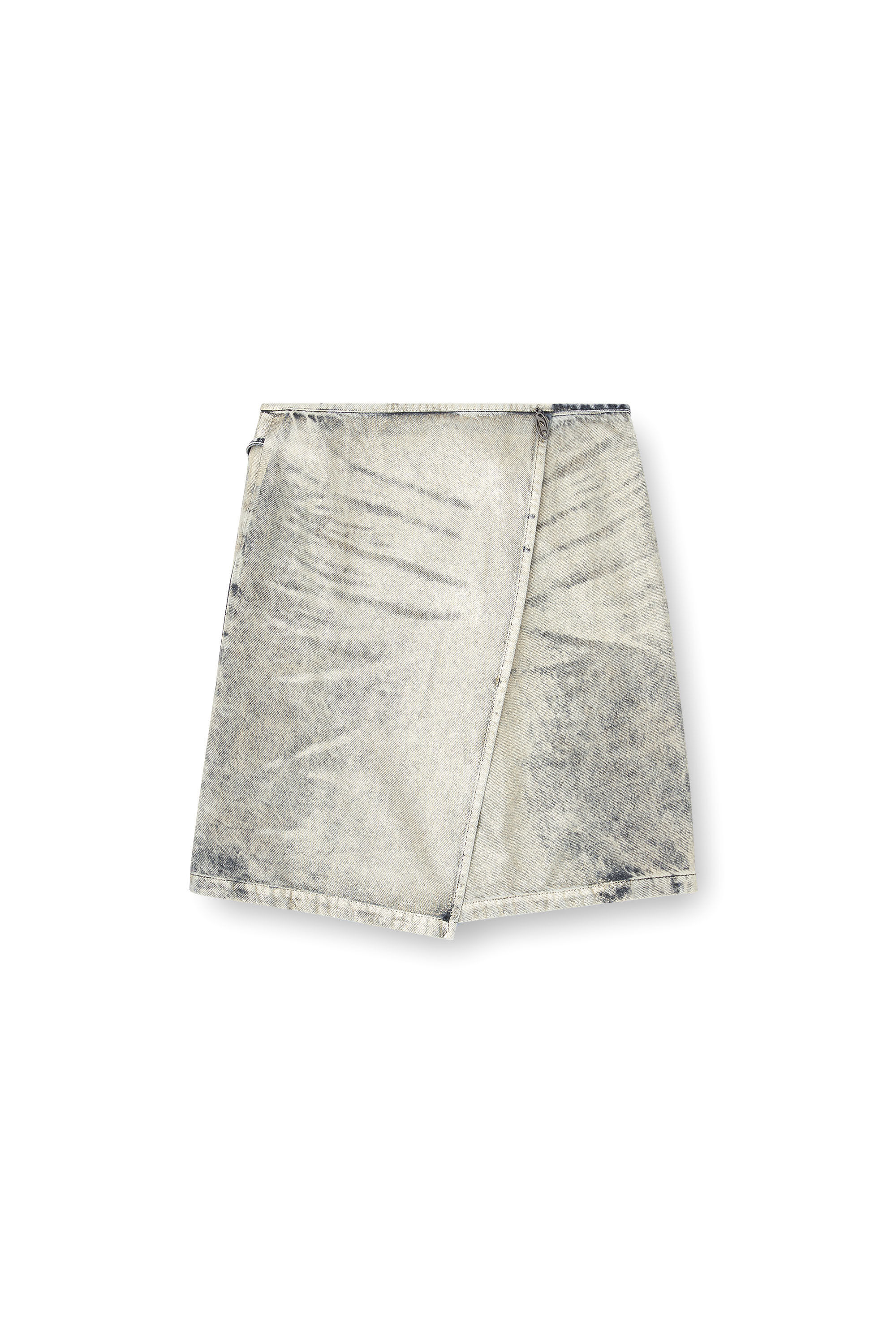 Diesel - DE-LEM-S, Damen Wickelrock aus beschichtetem-Denim in Grau - 2