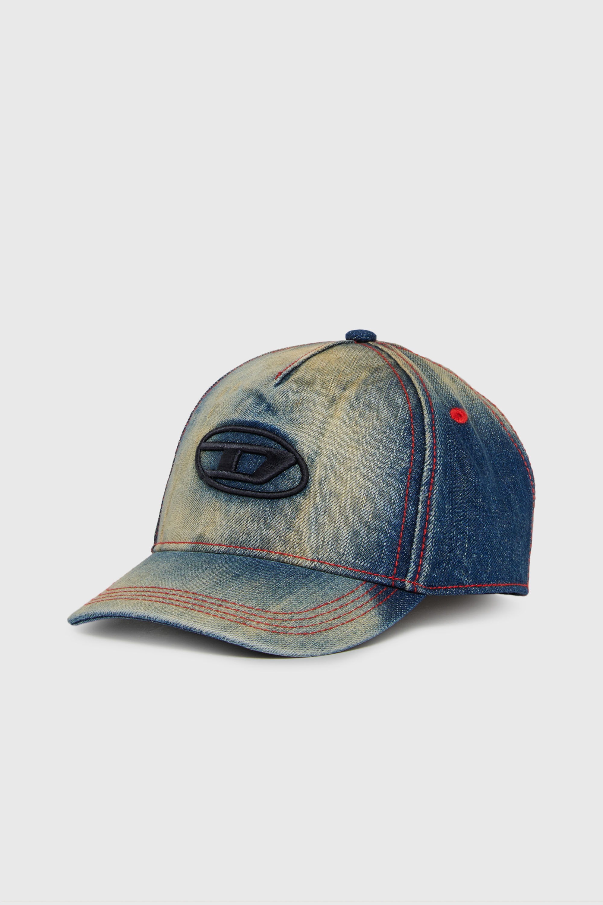 Diesel - FIMEN, Unisex Baseballcap aus faded denim mit Oval D Stickerei in Mittelblau - 1