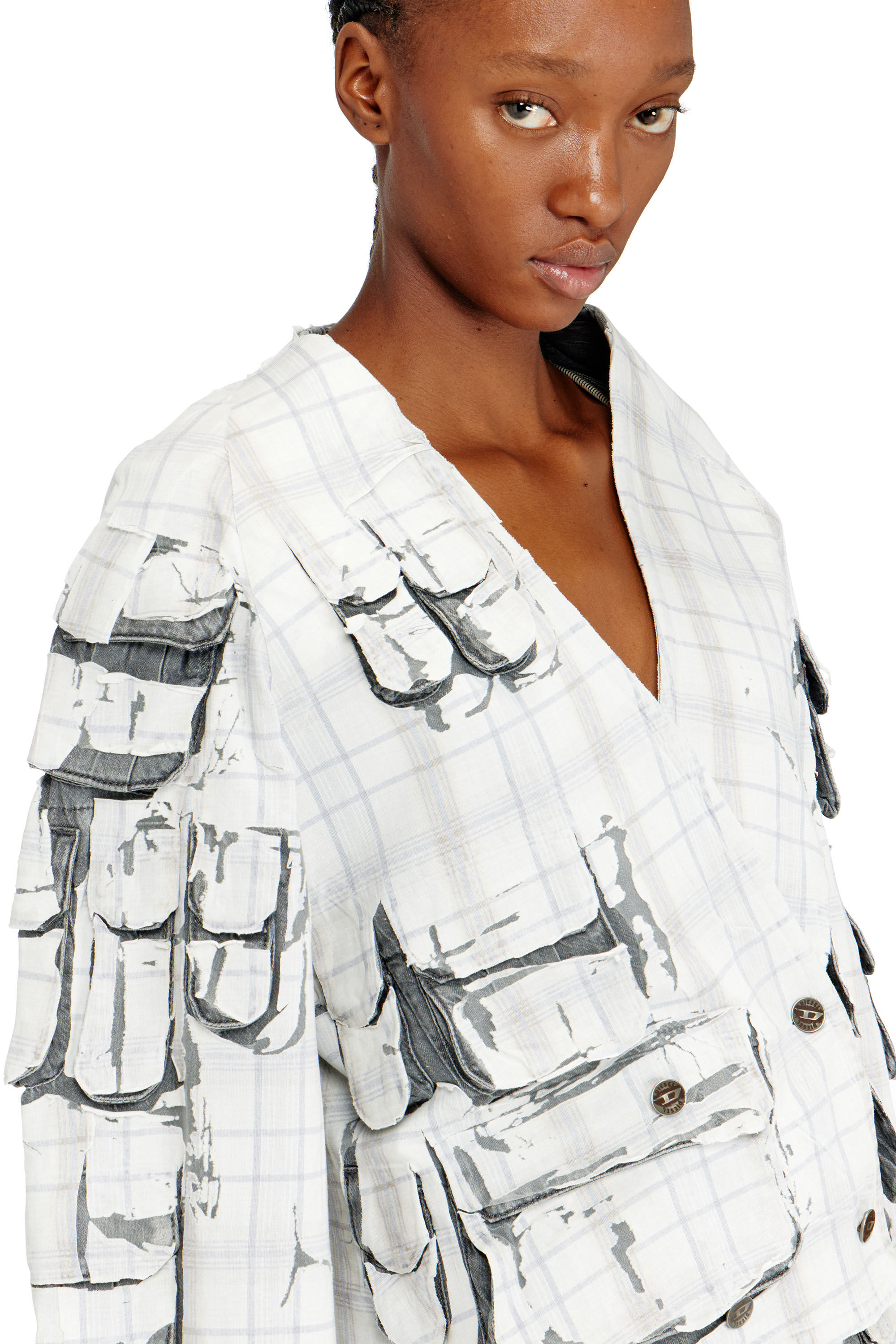 Diesel - DE-TALBAR-FSI, Damen Jeans-Cardi-Jacke mit Abzieheffekt in null - 5