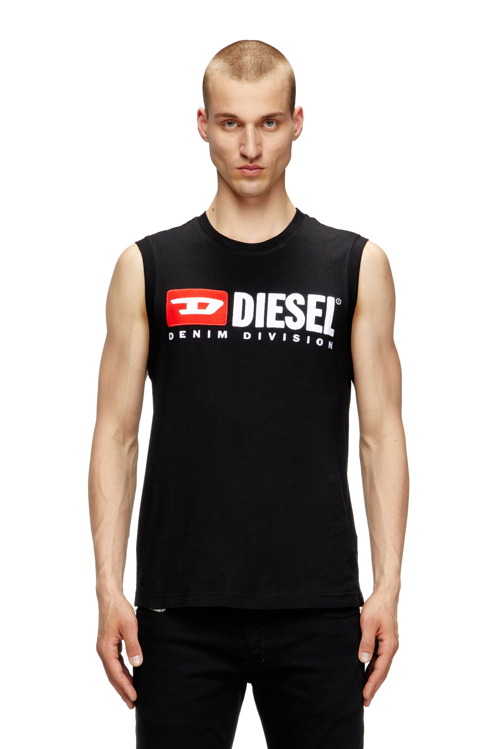 Diesel - T-ISCO-DIV, Herren Tanktop mit Logo-Print vorn in Schwarz - 3