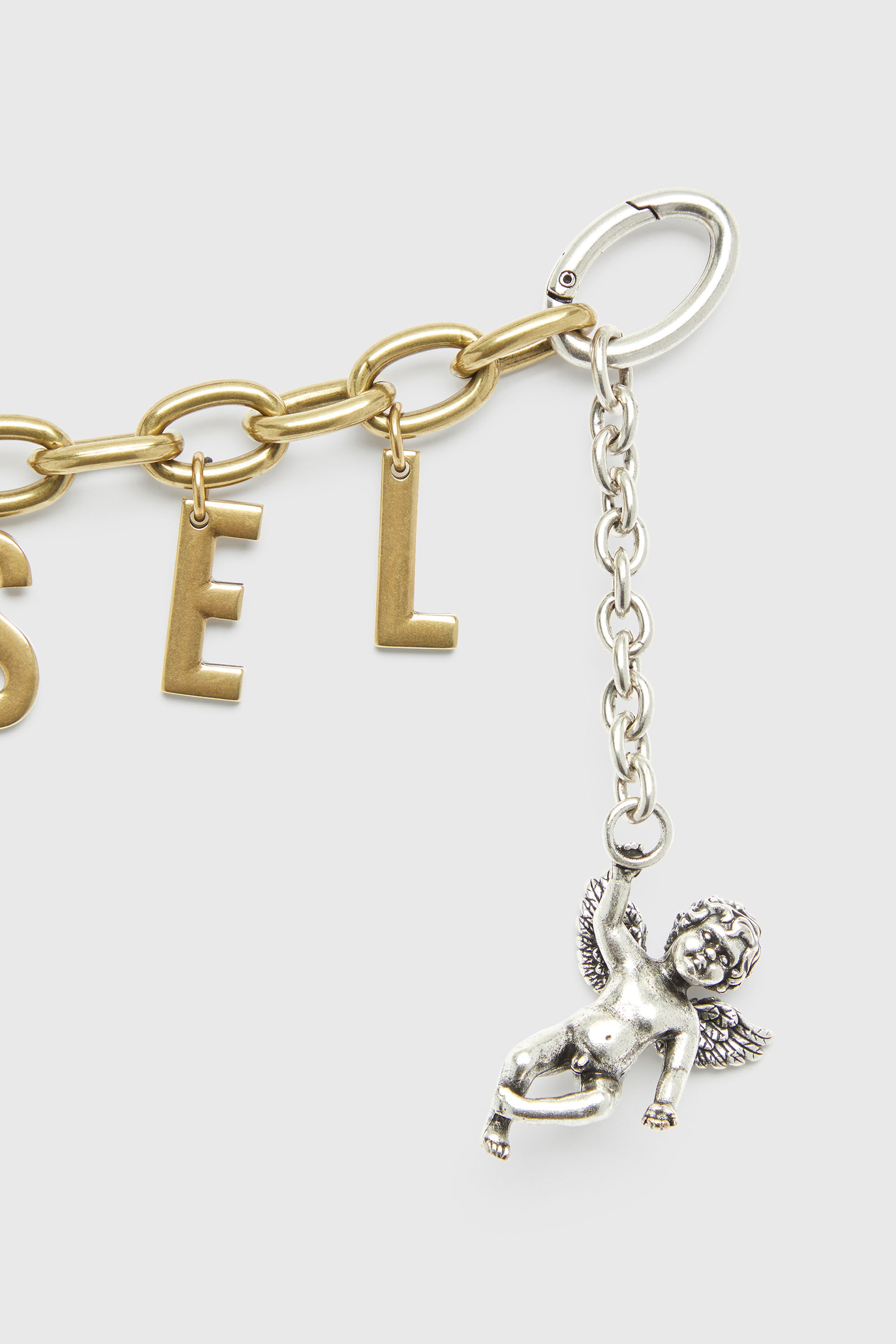 Diesel - CHAIN-D III S, Damen Metallbuchstaben-Anh&auml;nger mit Engelmotiv in Gold - 3