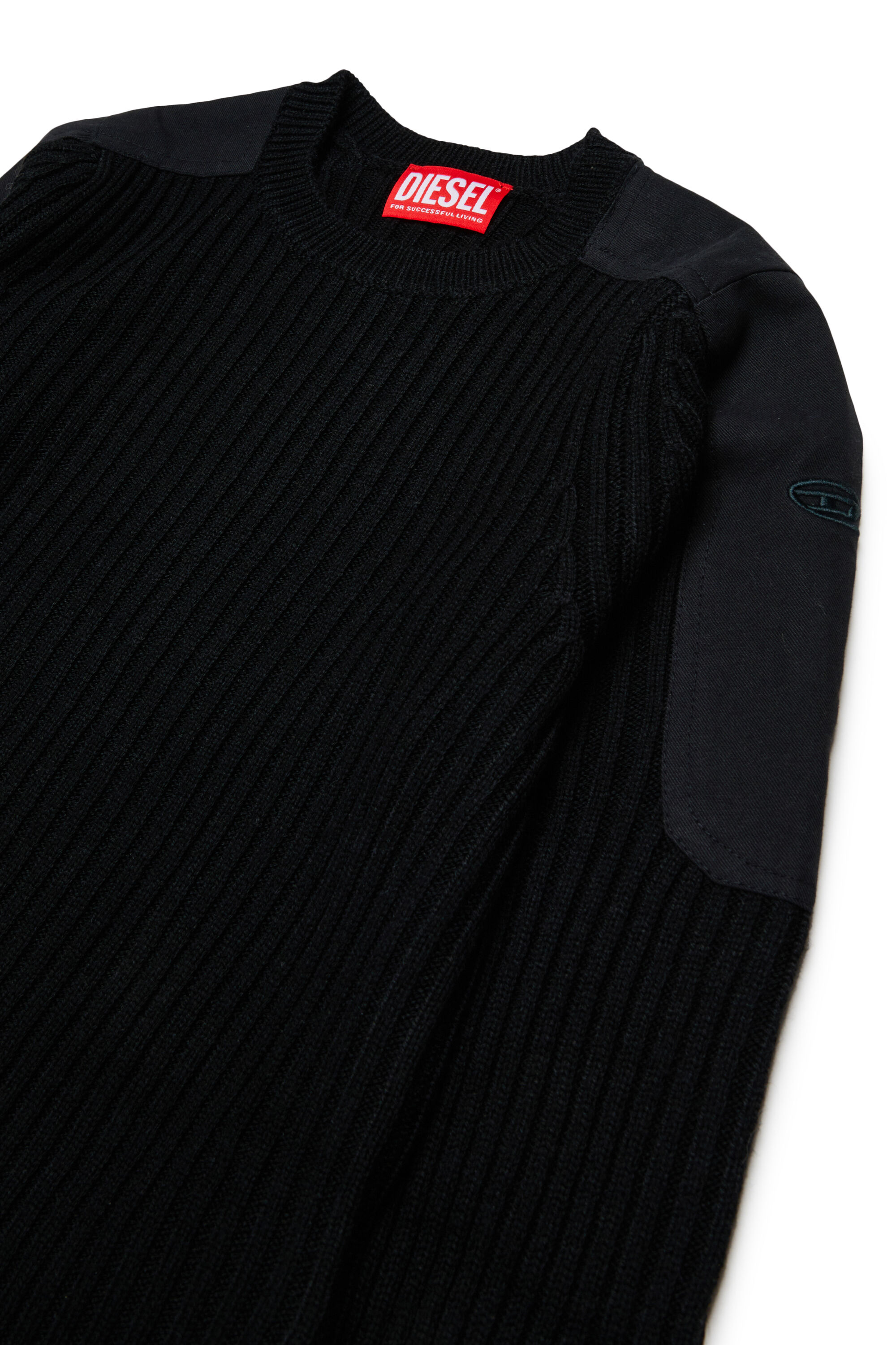 Diesel - KAMAR, Herren Ausgefranster Pullover aus Wollmischung in Schwarz - 3