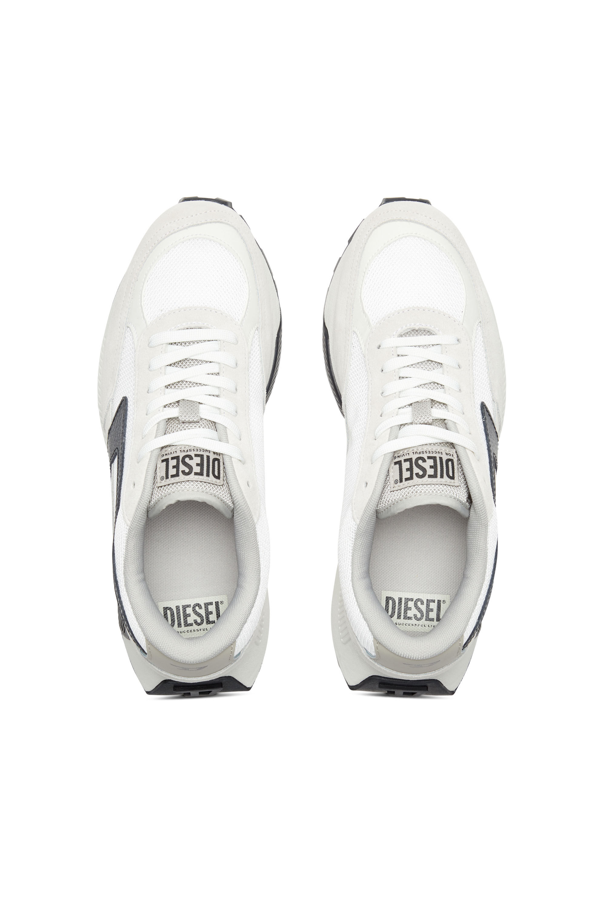Diesel - S-TYCHE D, Herren S-Tyche D-Low Top-Sneakers aus Mesh, Wildleder und Leder in Weiss/Schwarz - 4