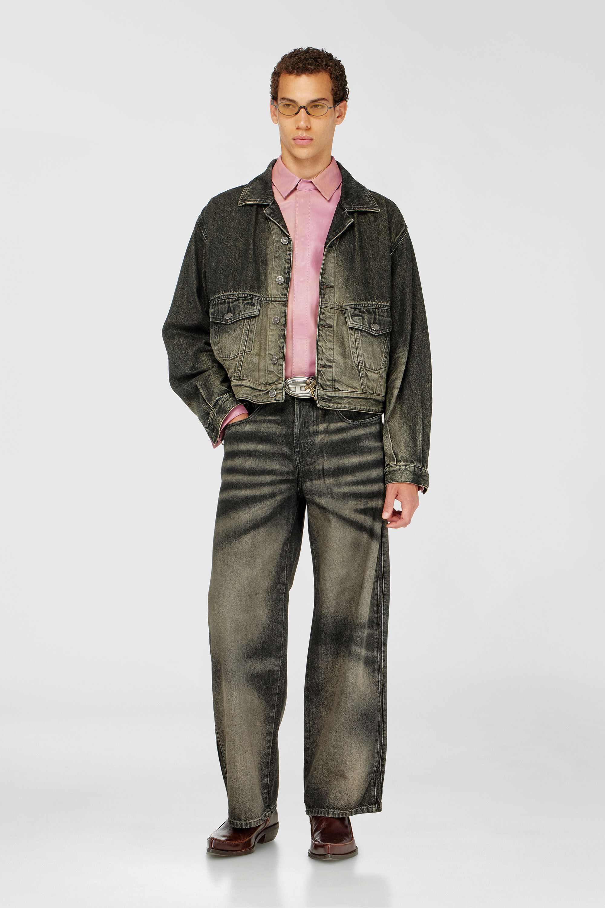 Diesel - Unisex Relaxed Jeans 1982 D-Hakou 09R33, Schwarz/Dunkelgrau - 1