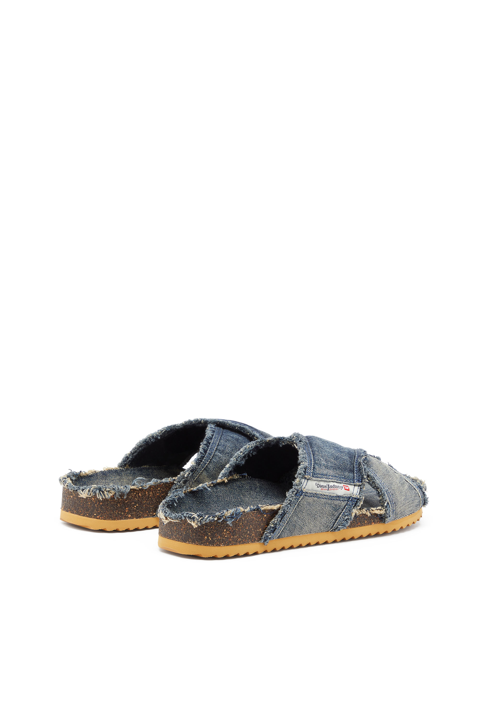 Diesel - D-WOODSTOCK CROSS, Herren D-Woodstock-Crossover-Slides in ausgefranstem Denim in Mittelblau - 3
