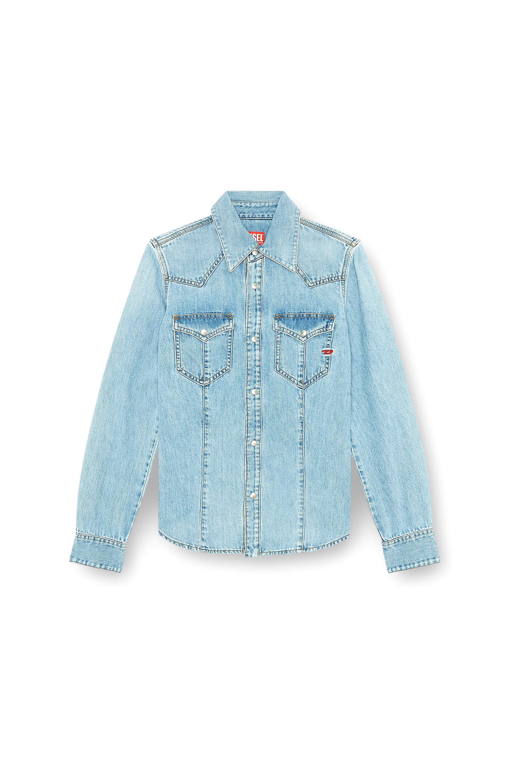 Diesel - DE-WAVES, Damen Western-Shirt aus Denim in Hellblau - 2