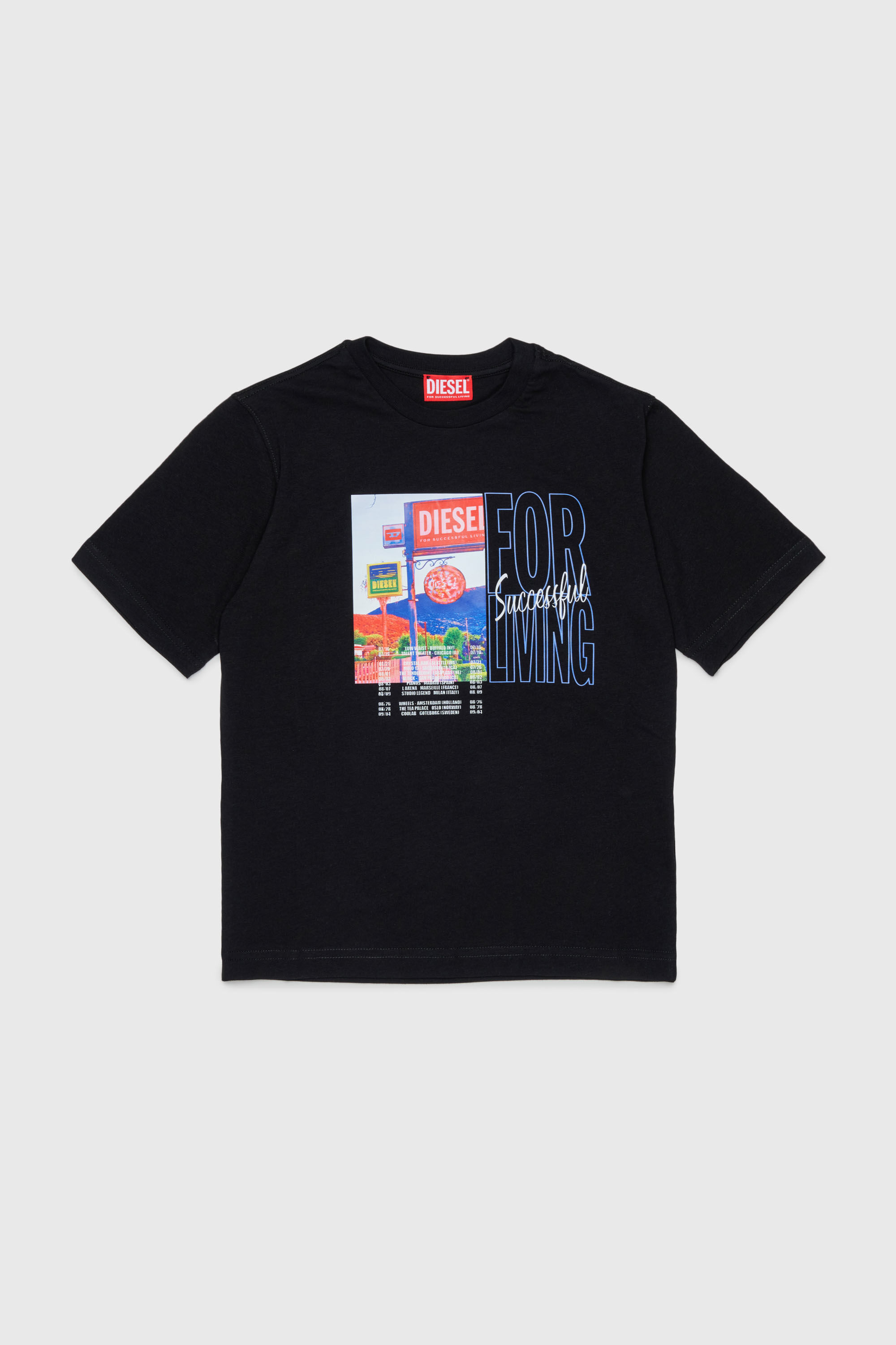 Diesel - TFOR OVER, Herren Baumwoll-T-Shirt mit photo print in Schwarz - 1