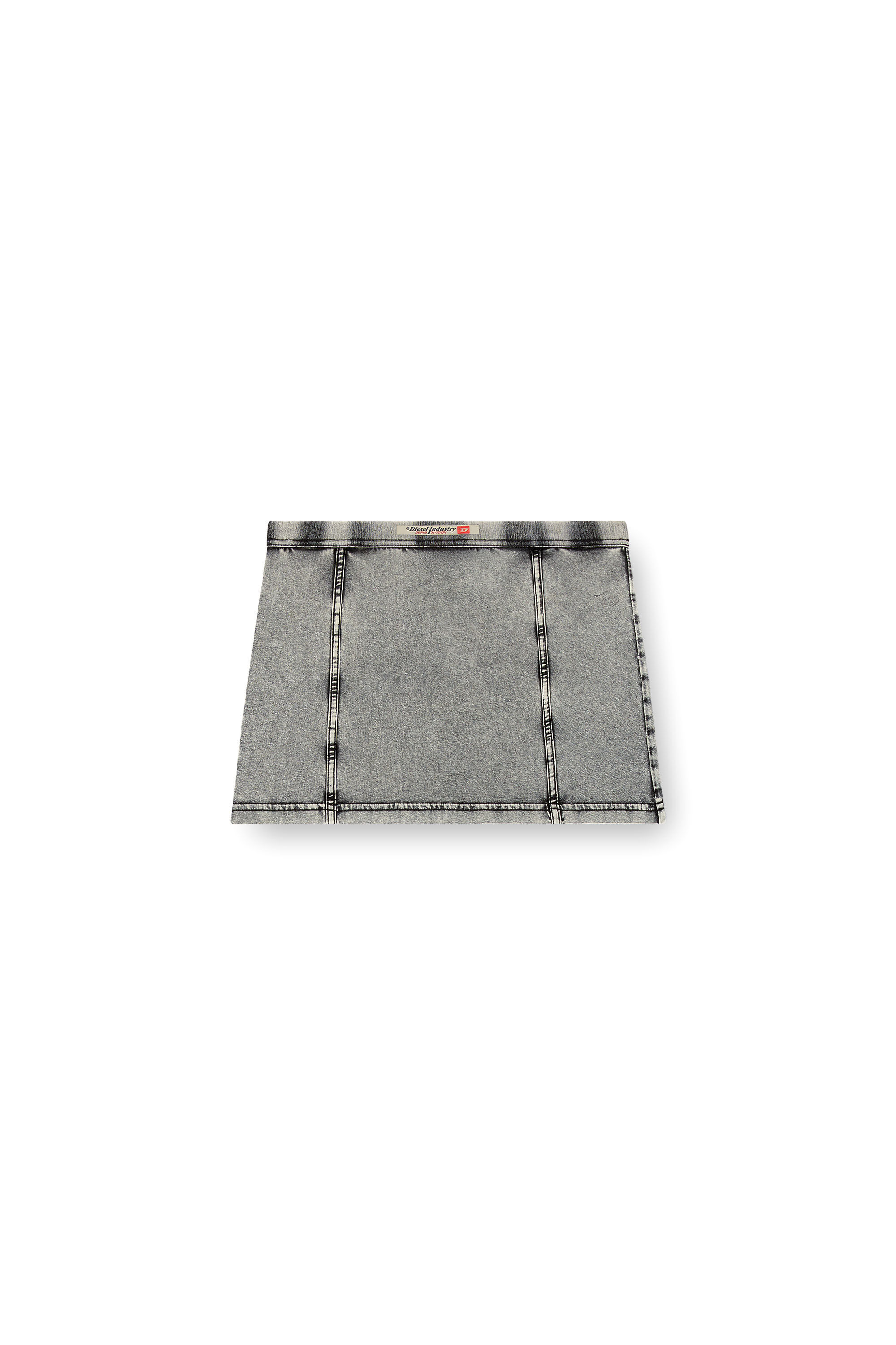 Diesel - O-ALLEGRA-MINI, Damen Minirock aus Stretch-Jersey mit Denim-Effekt in Grau - 2