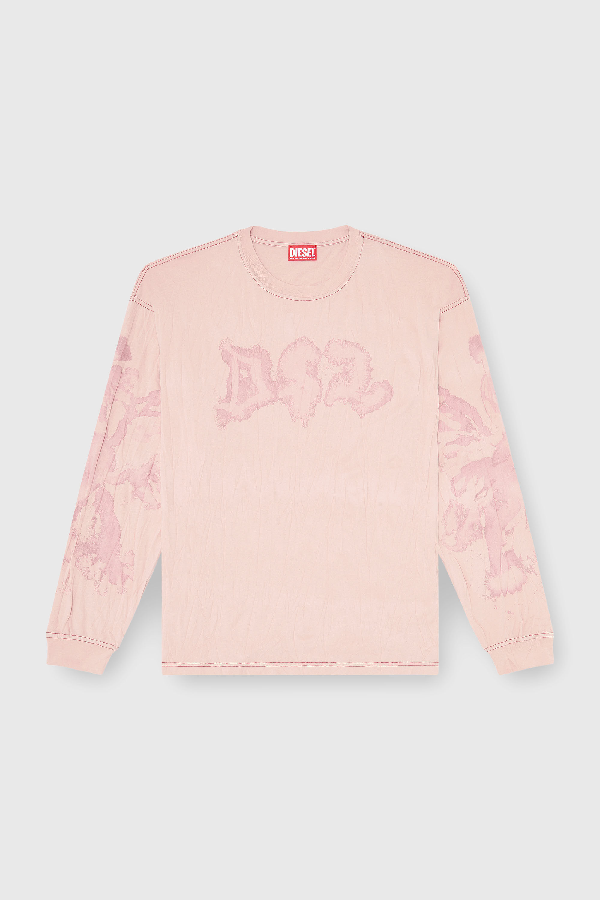 Diesel - T-BOXT-LS-AA4, Herren Locker long sleeve tee mit blotched print in Rosa - 2