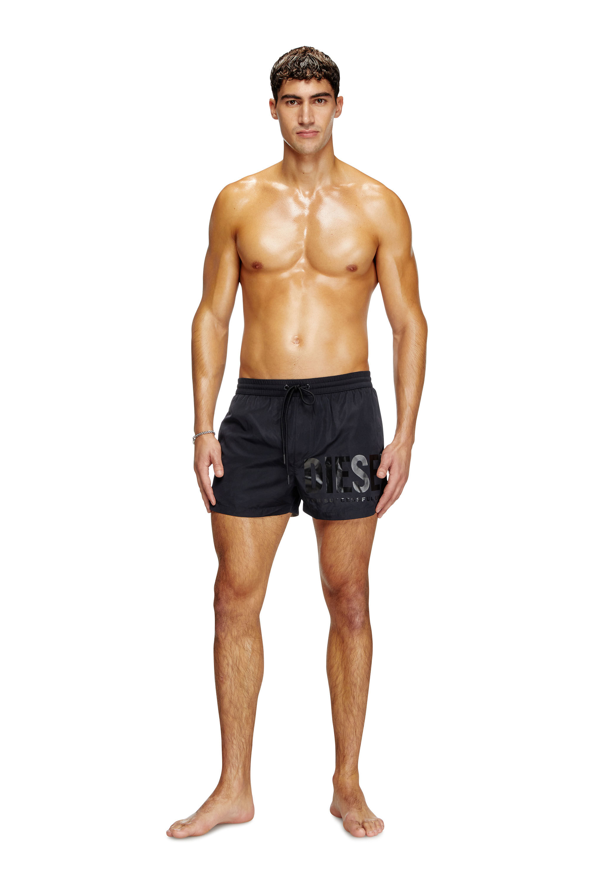 Diesel - MARIO-34-D-CORE, Herren Badeshorts mit Logo-Print in Schwarz - 2