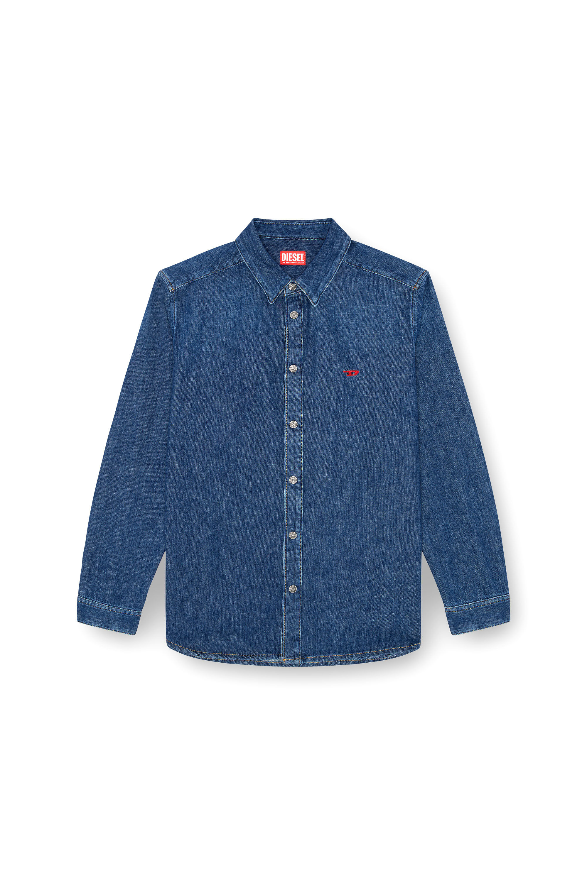 Diesel - D-SIMPLY, Herren Shirt aus Denim in Dunkelblau - 2