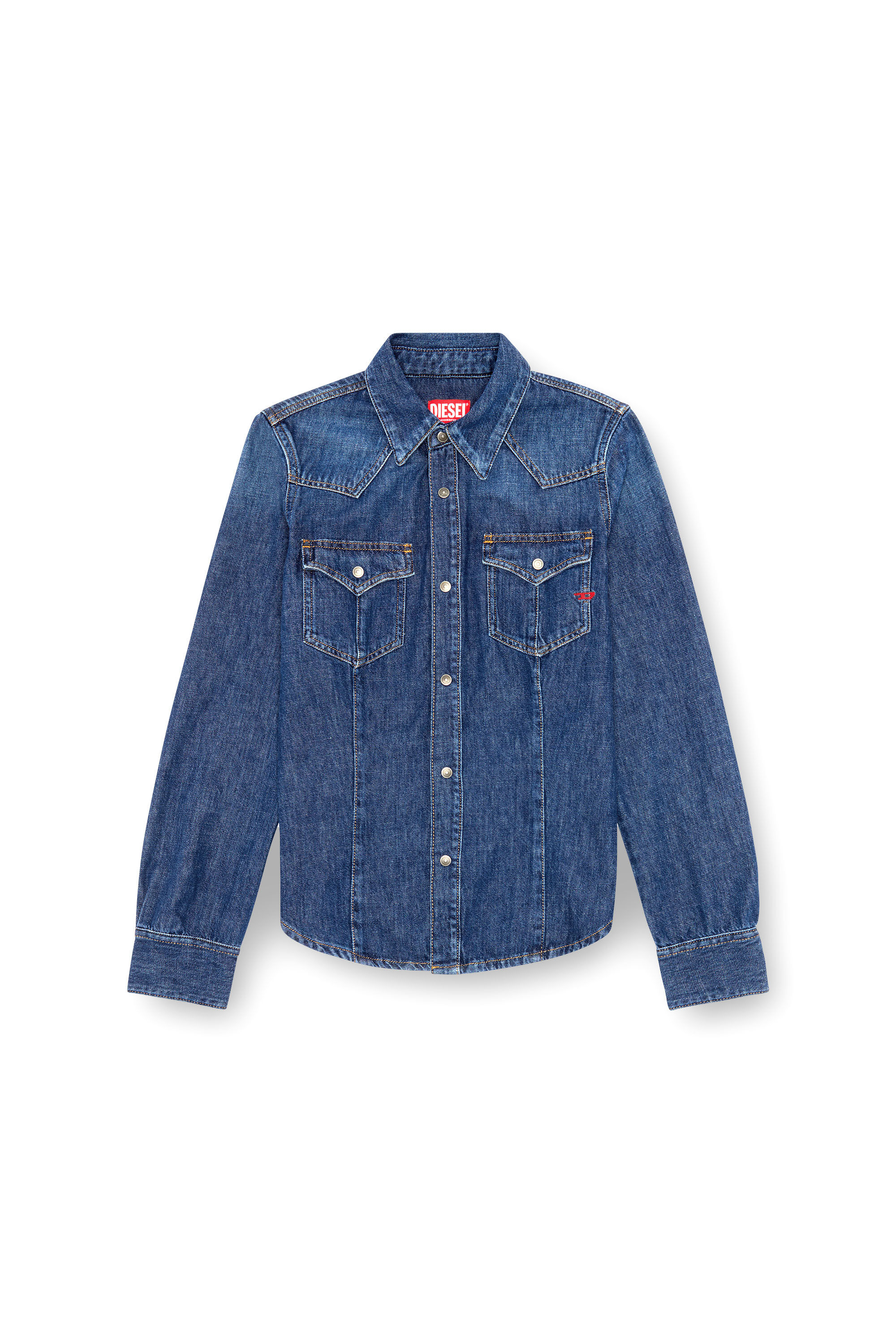 Diesel - DE-WAVES, Damen Western-Shirt aus Denim in Blau - 2