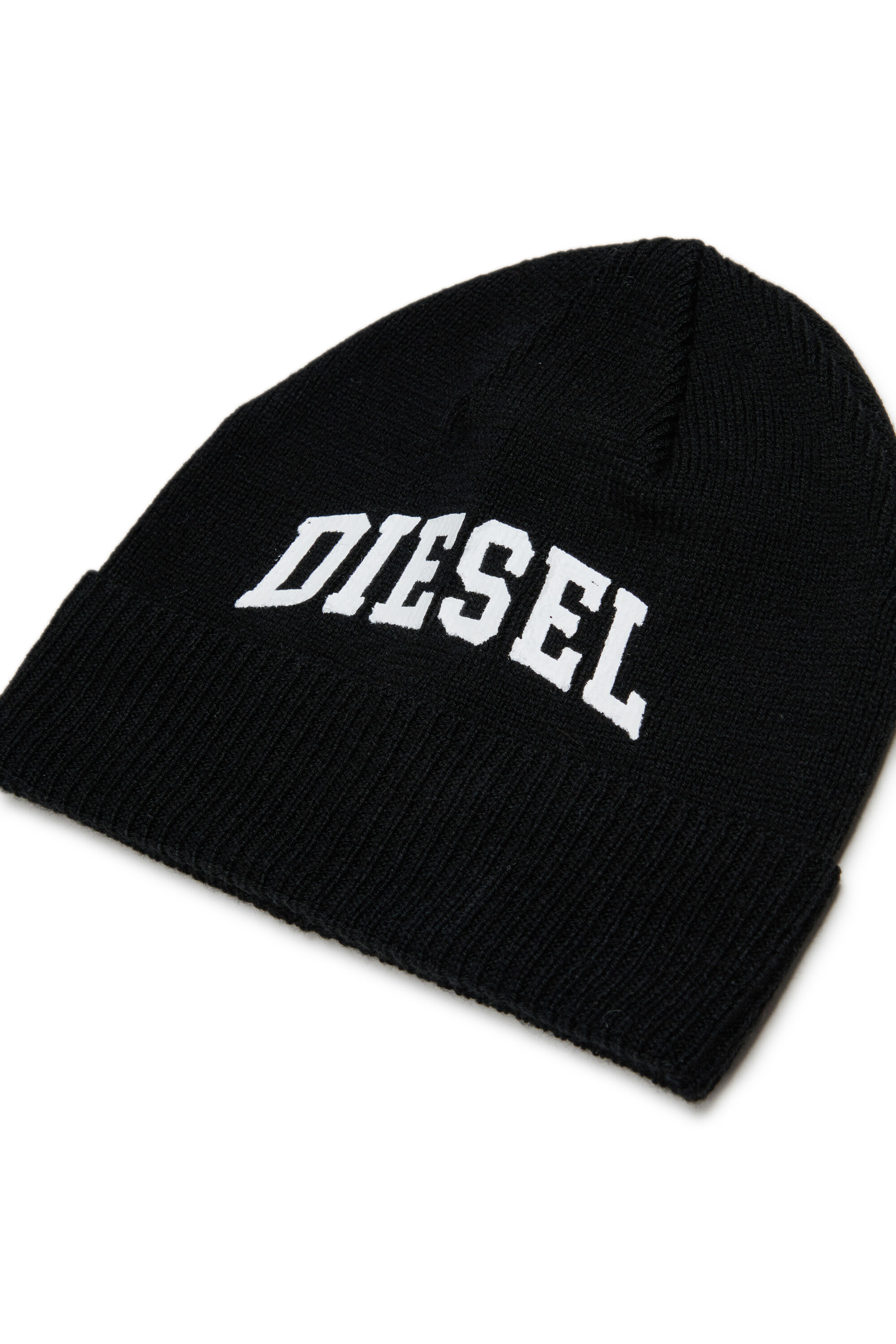 Diesel - FBAND, Unisex Beanie aus Wollmischung mit Logo in Schwarz - 3