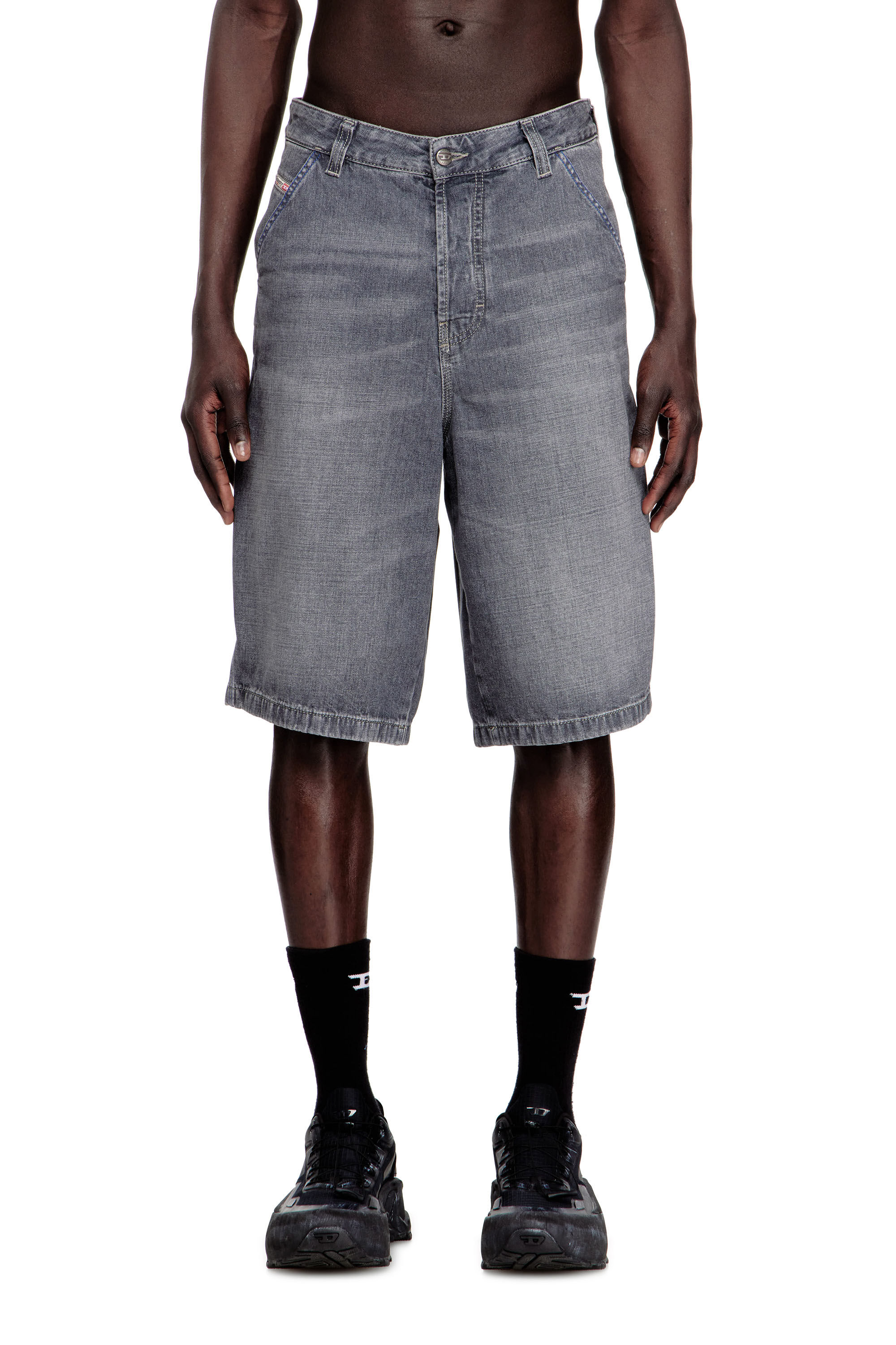 Diesel - D-LIVERY-W-SHORT, Herren Locker geschnittene Jeansshorts in Grau - 3