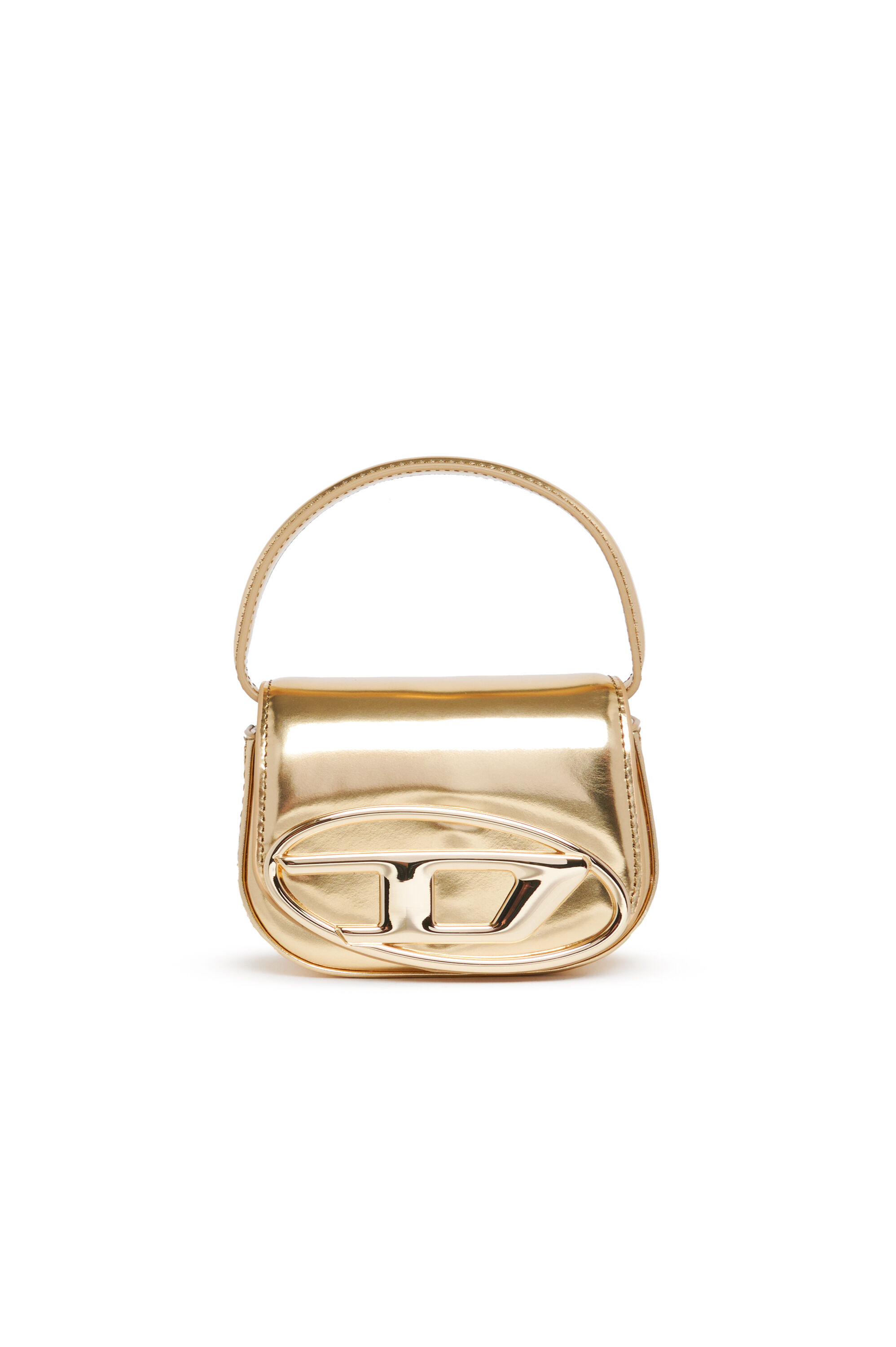 Diesel - 1DR XS, Damen Ikonische Minitasche aus mattem Metallic-Leder in Gold - 1