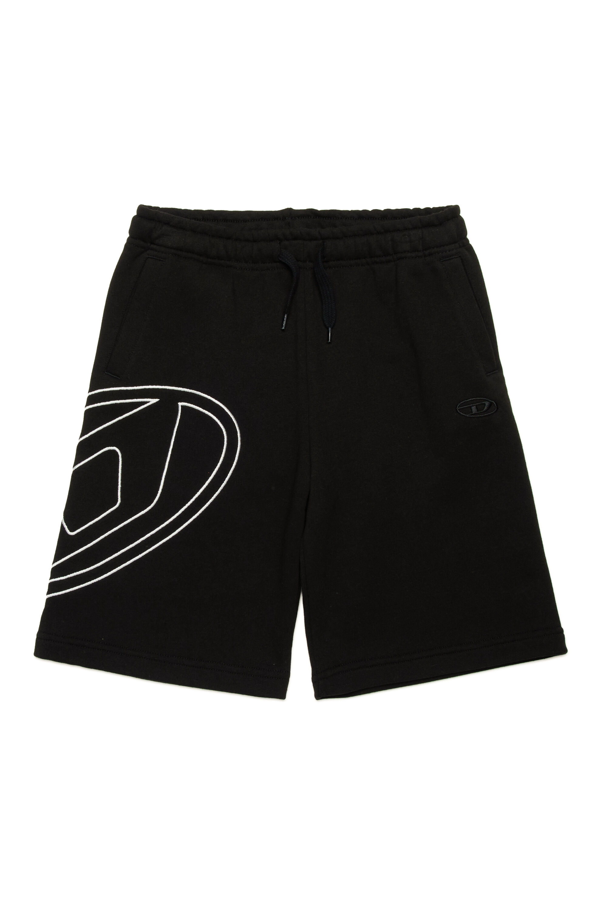 Diesel - PBETTYMEGOVALD, Herren Sweatshorts mit Oval D-Stickerei in Schwarz - 1