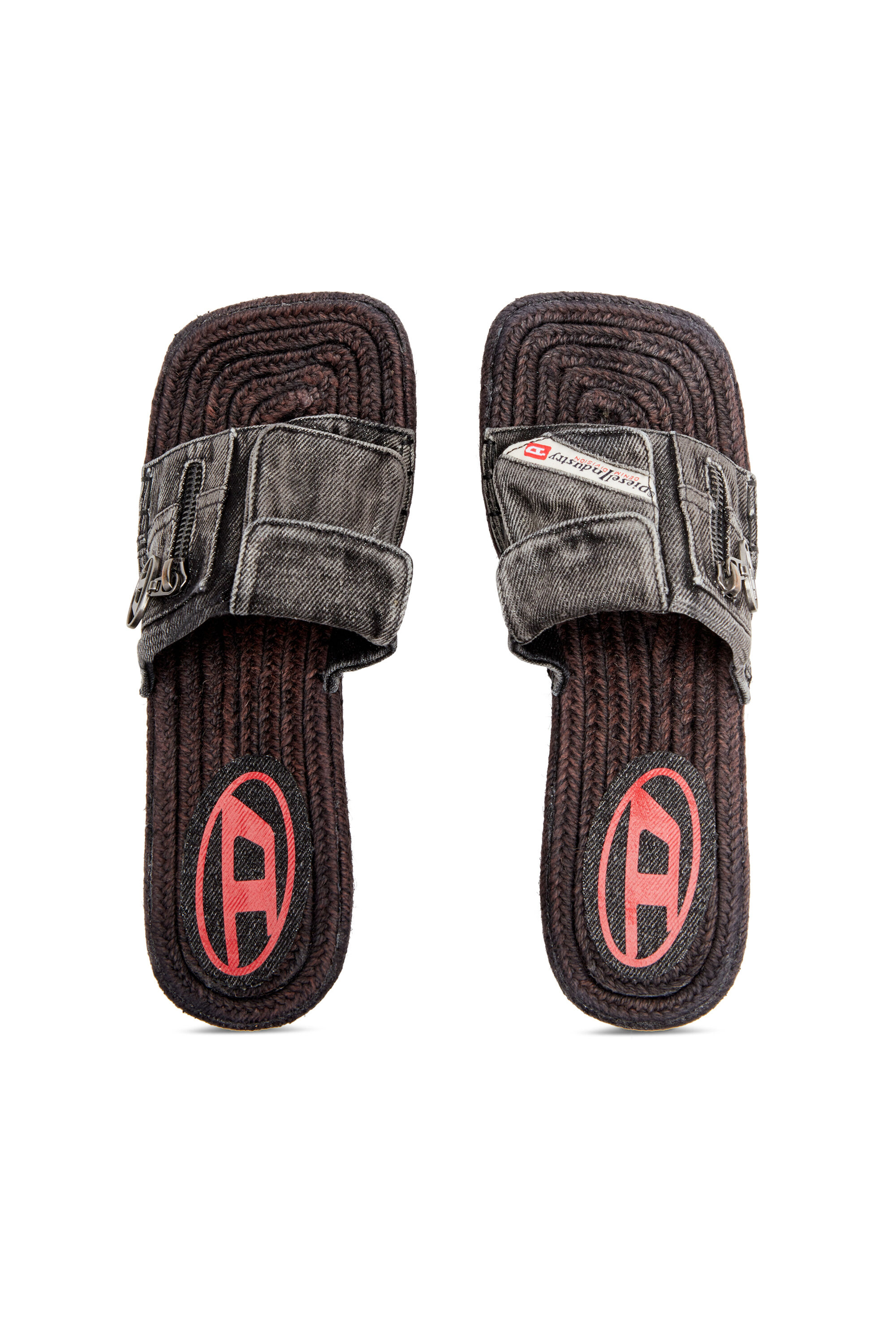 Diesel - D-IBIZA 40 PCK, Damen D-Ibiza-Espadrilles mit Absatz und Plateau aus Denim in Schwarz - 4