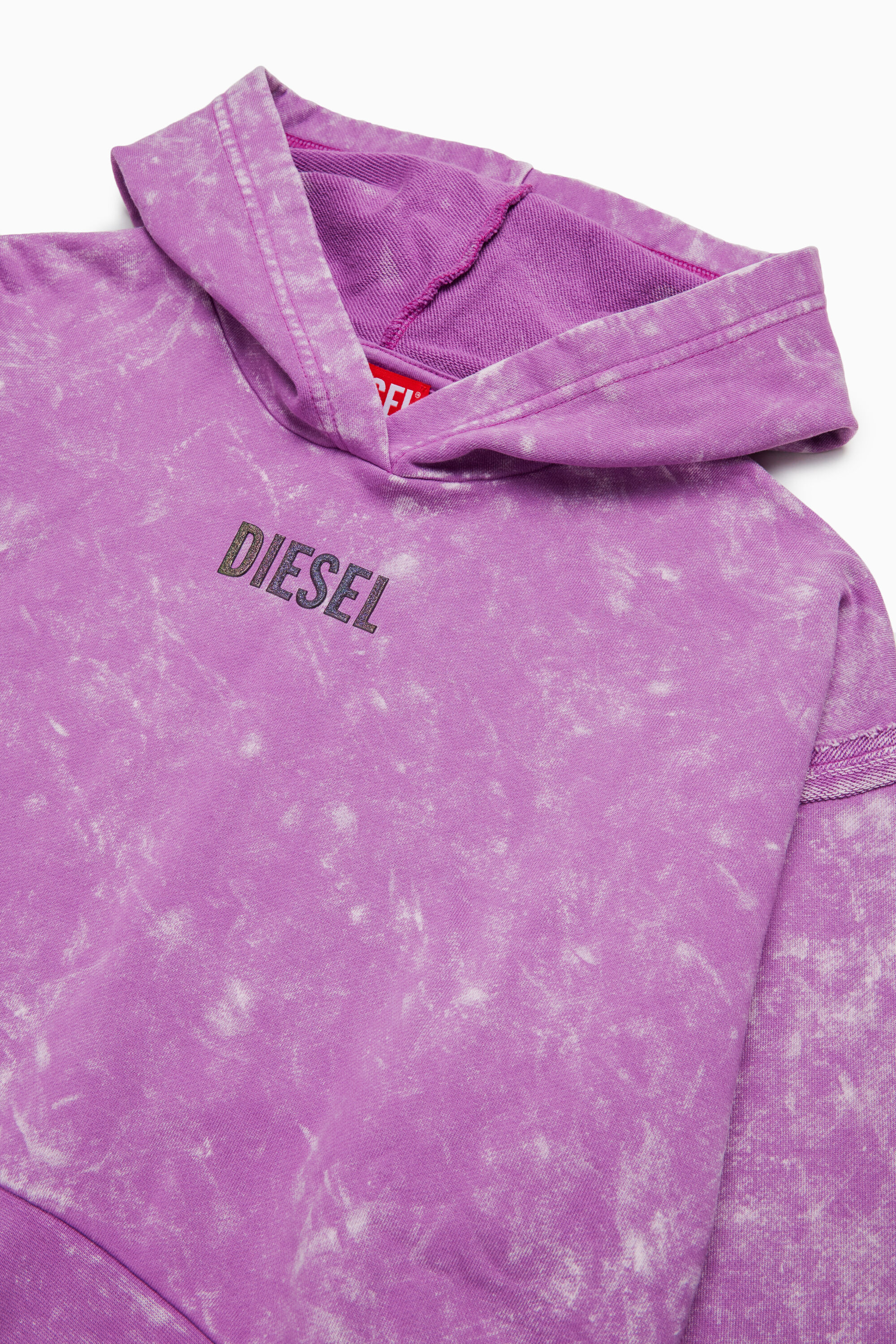 Diesel - SLOXY, Damen Kapuzenpullover mit Tie-dye-Effekt und Rainbow-Logo in Violett - 3