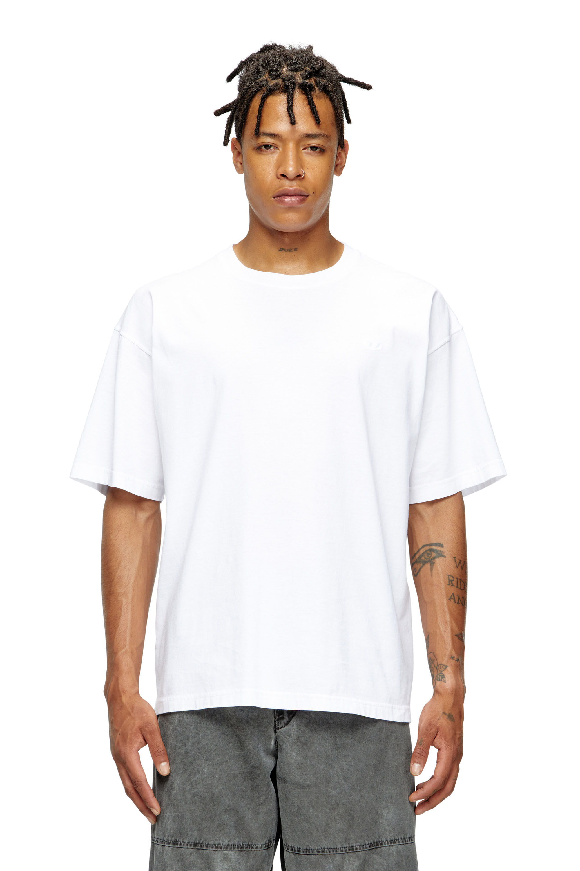 Diesel - T-BOXT-T24, Herren T-Shirt mit Oval D-Logo in Weiß - 3