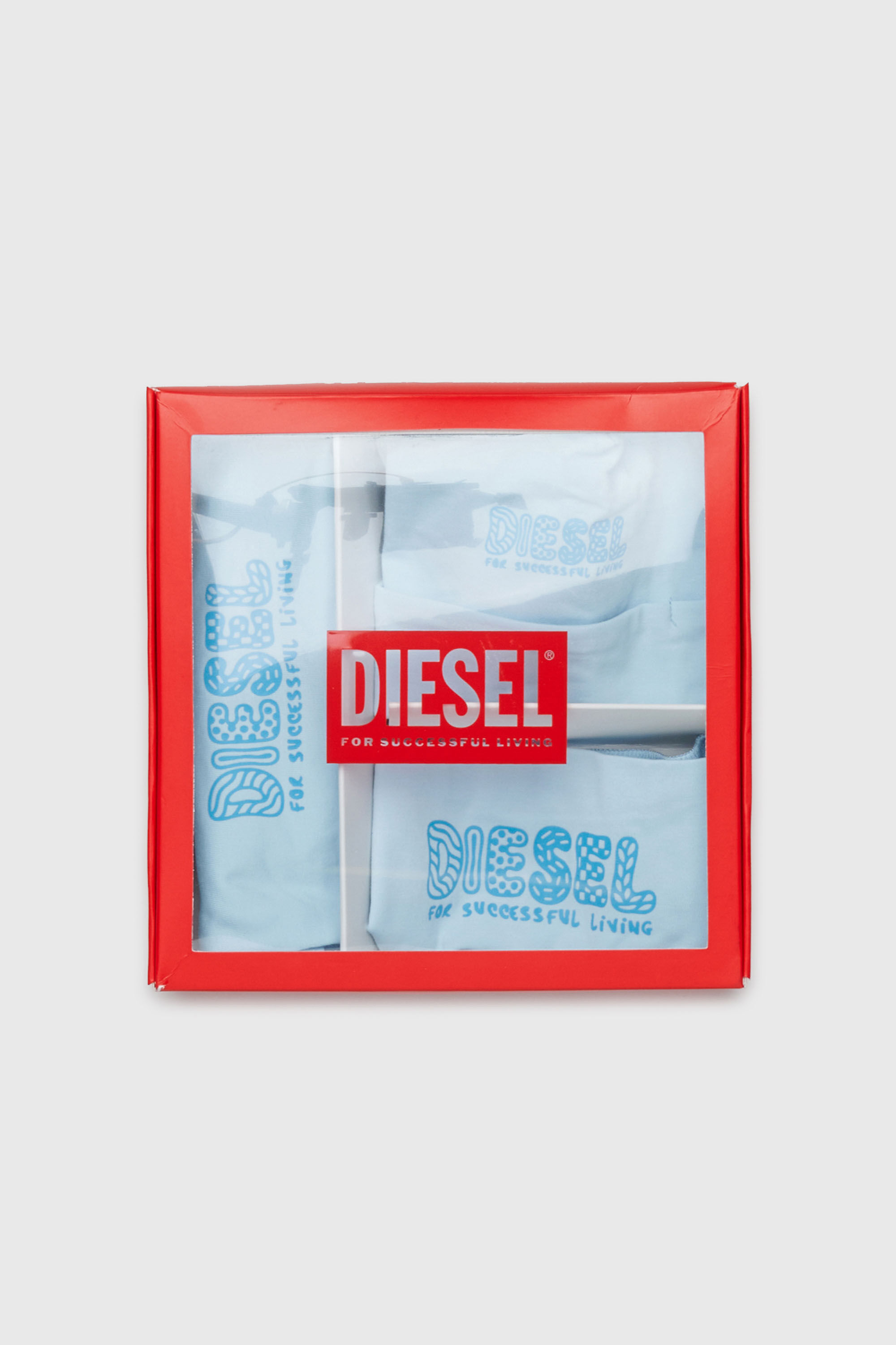 Diesel - UBBYBOX-NB, Unisex Set f&uuml;r Neugeborene mit doodle-logo Print in Hellblau - 4