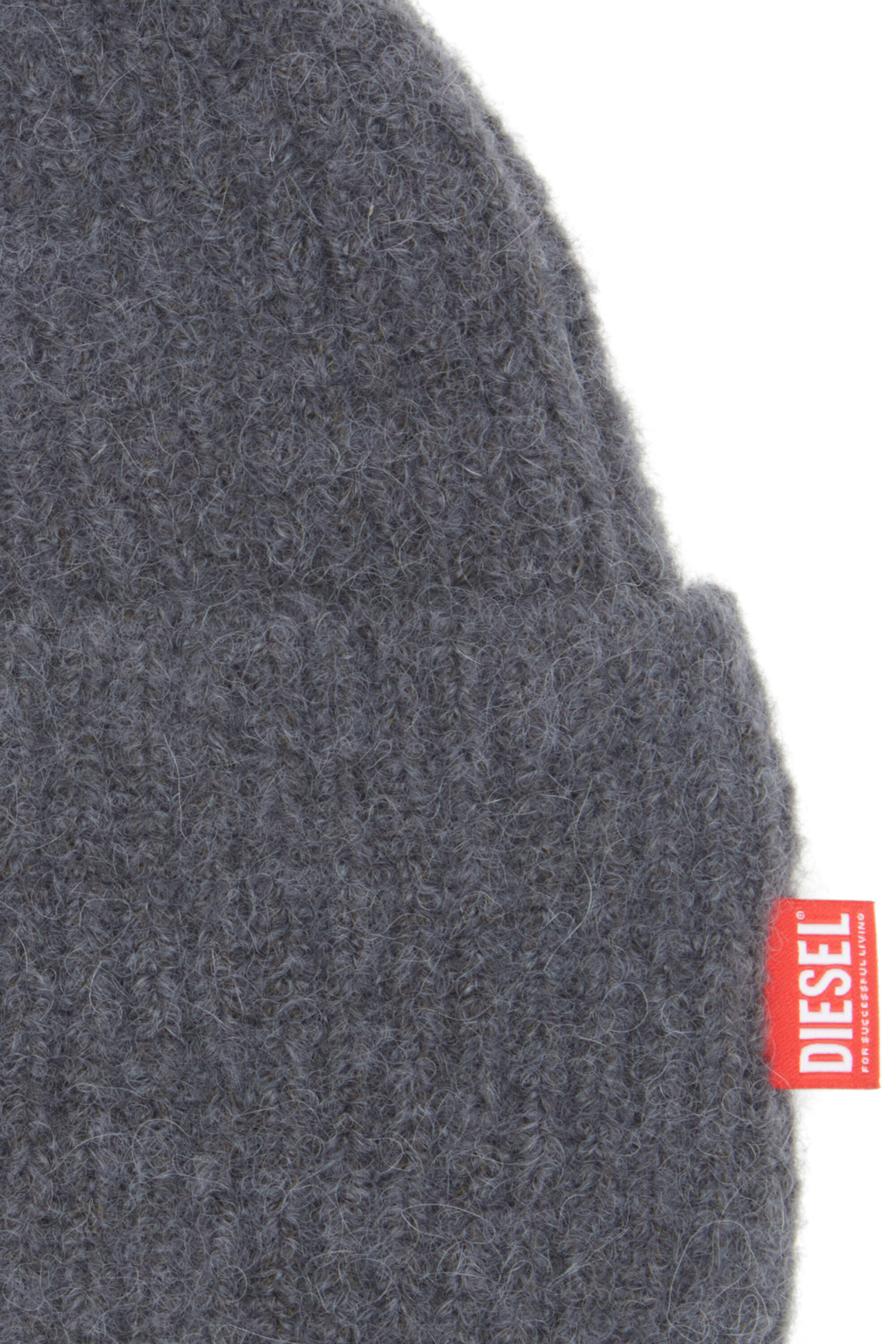 Diesel - K-LOLLO-HAT, Unisex Rippenstrick-Alpakamütze in Grau - 3