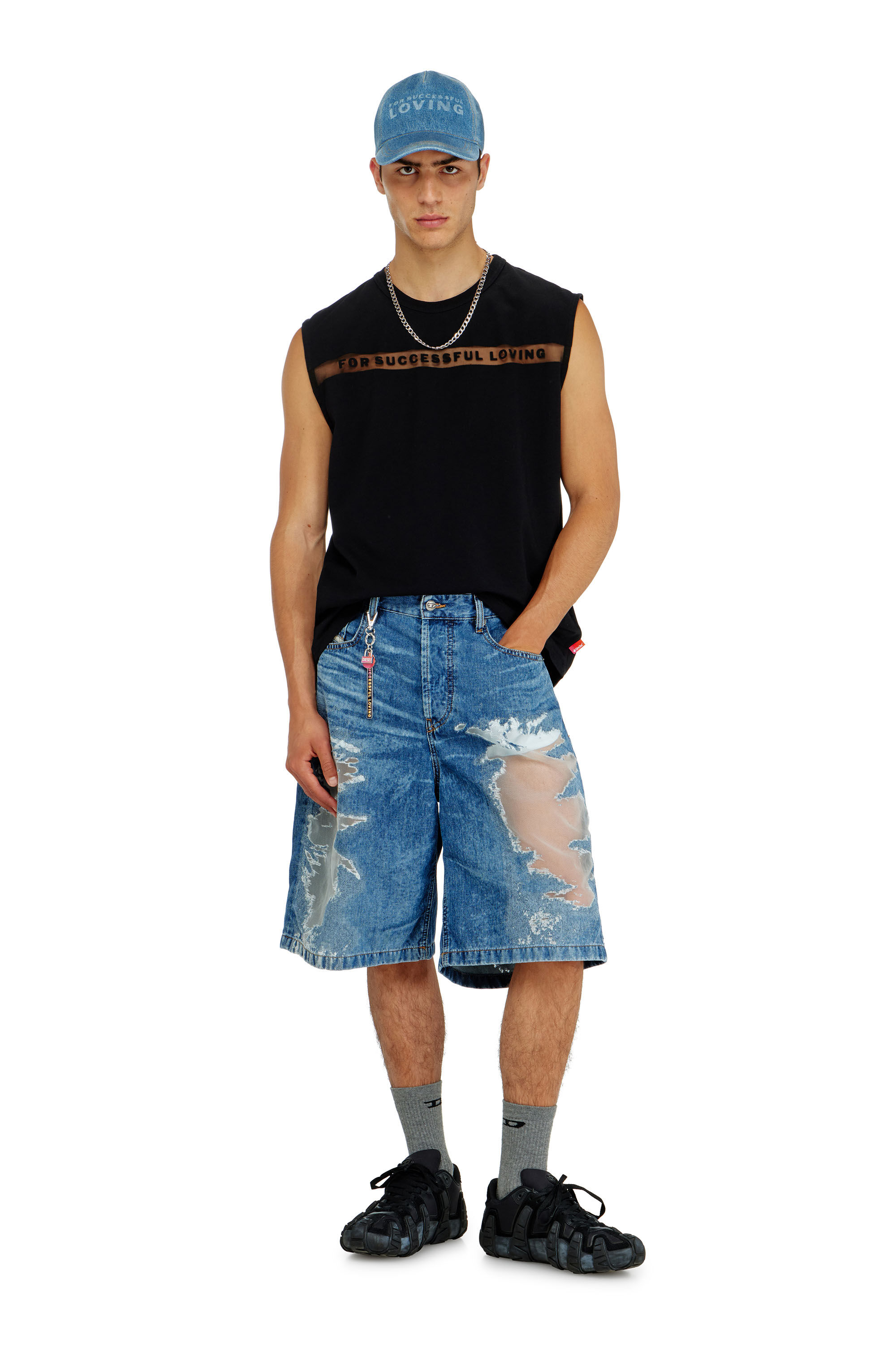 Diesel - PR-T-NORM-BISC-MATI-R, Unisex Tanktop mit For Successful Loving Logo in Schwarz - 1