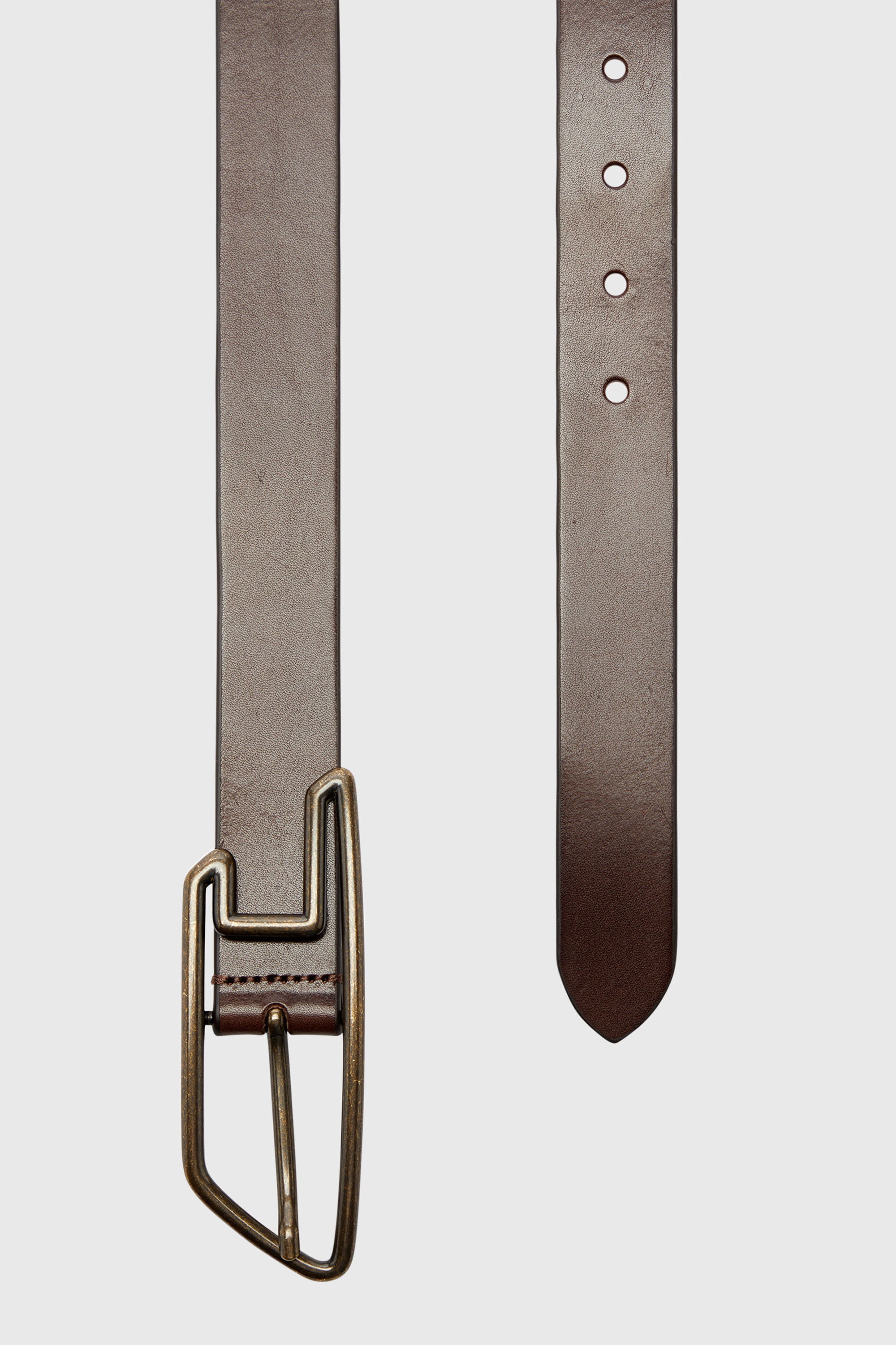 Diesel - B-D LINE 30, Unisex 3 cm breiter Lederg&uuml;rtel mit D-Logo-Schnalle in Braun - 2