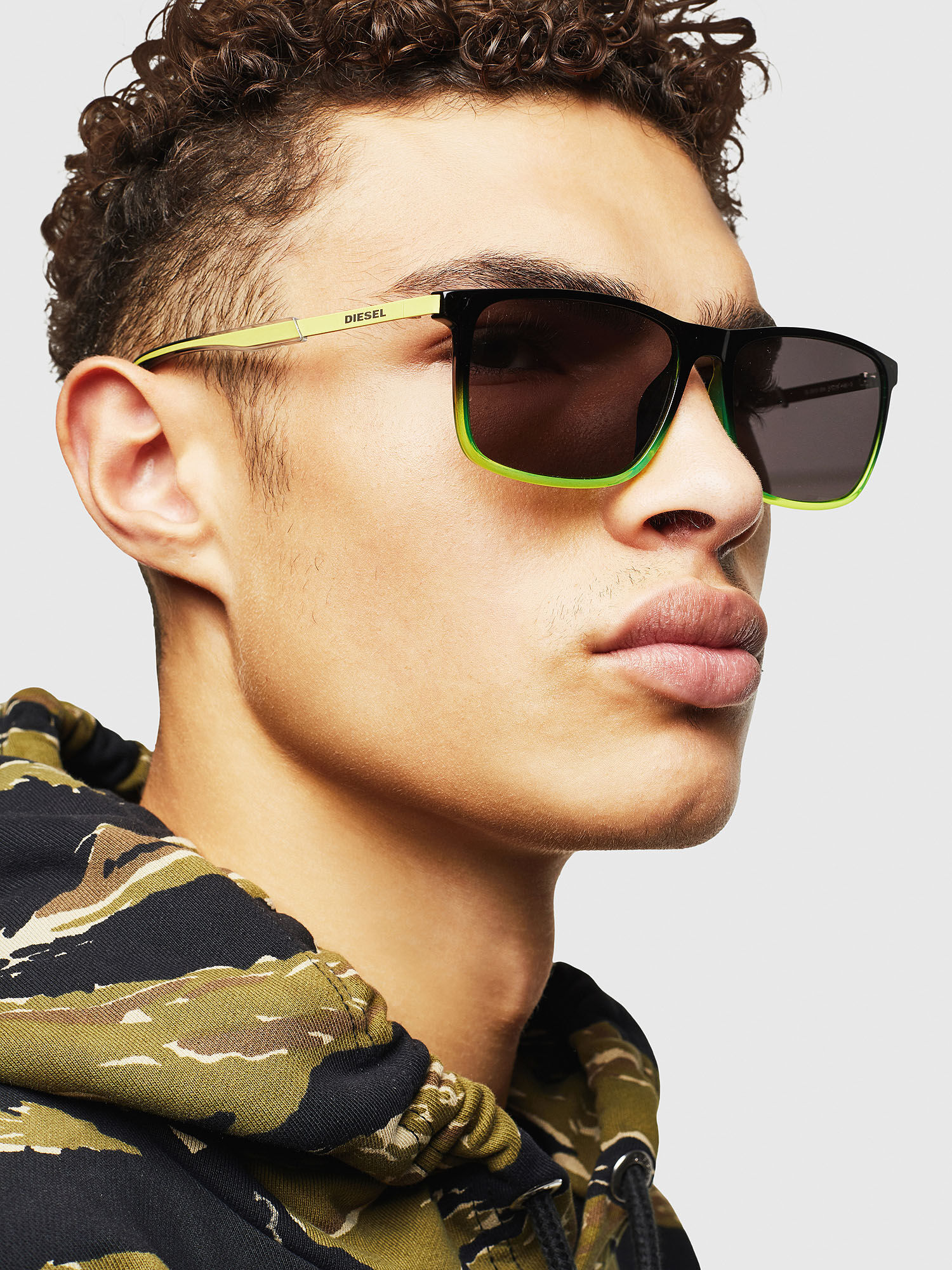 Diesel - DL0312, Herren Injizierte Sonnenbrille in Schwarz/Gelb - 4