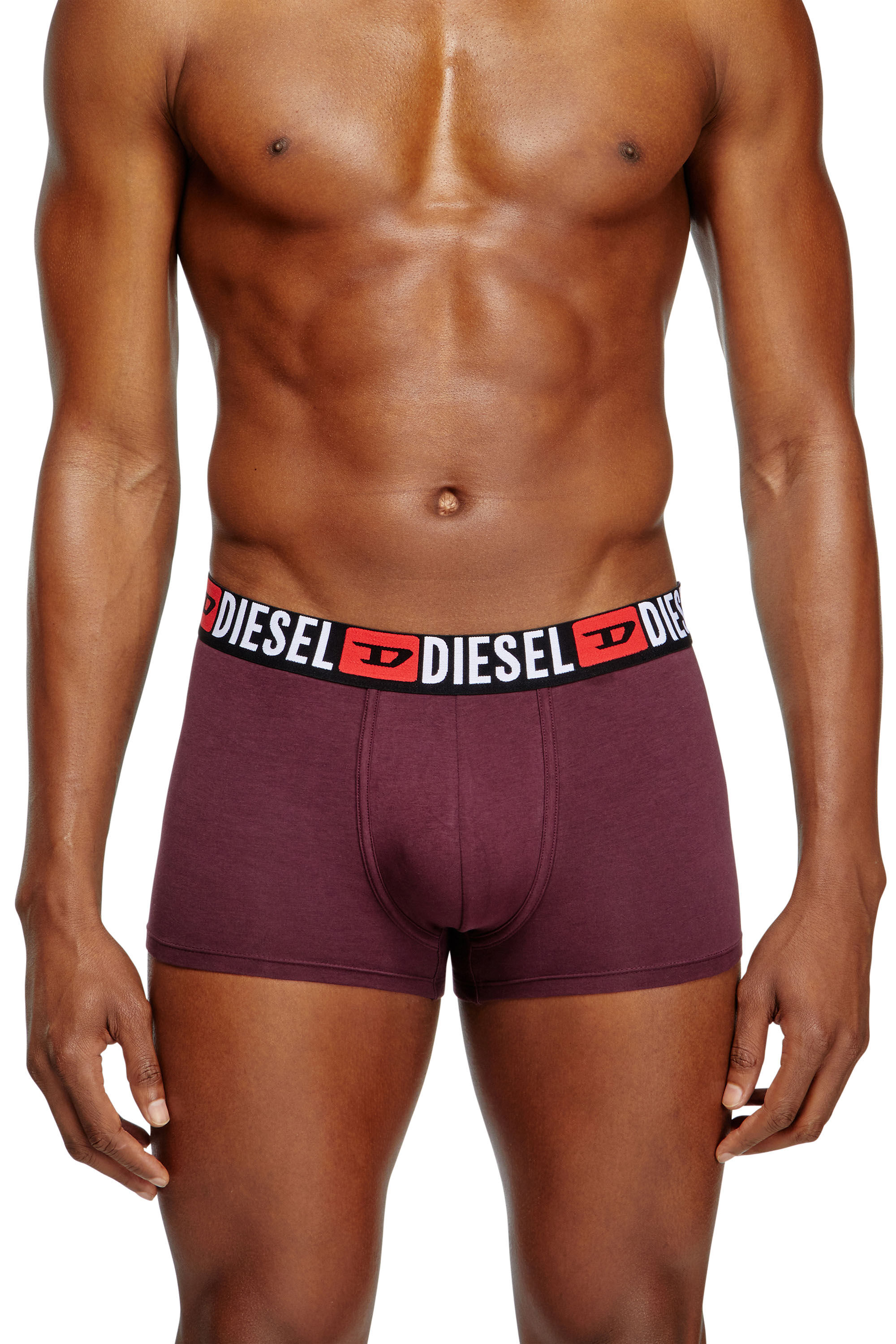 Diesel - UMBX-DAMIENTHREEPACK, Herren Retropants im Dreierpack mit umlaufendem Logo am Bund in Schwarz/Violett - 3