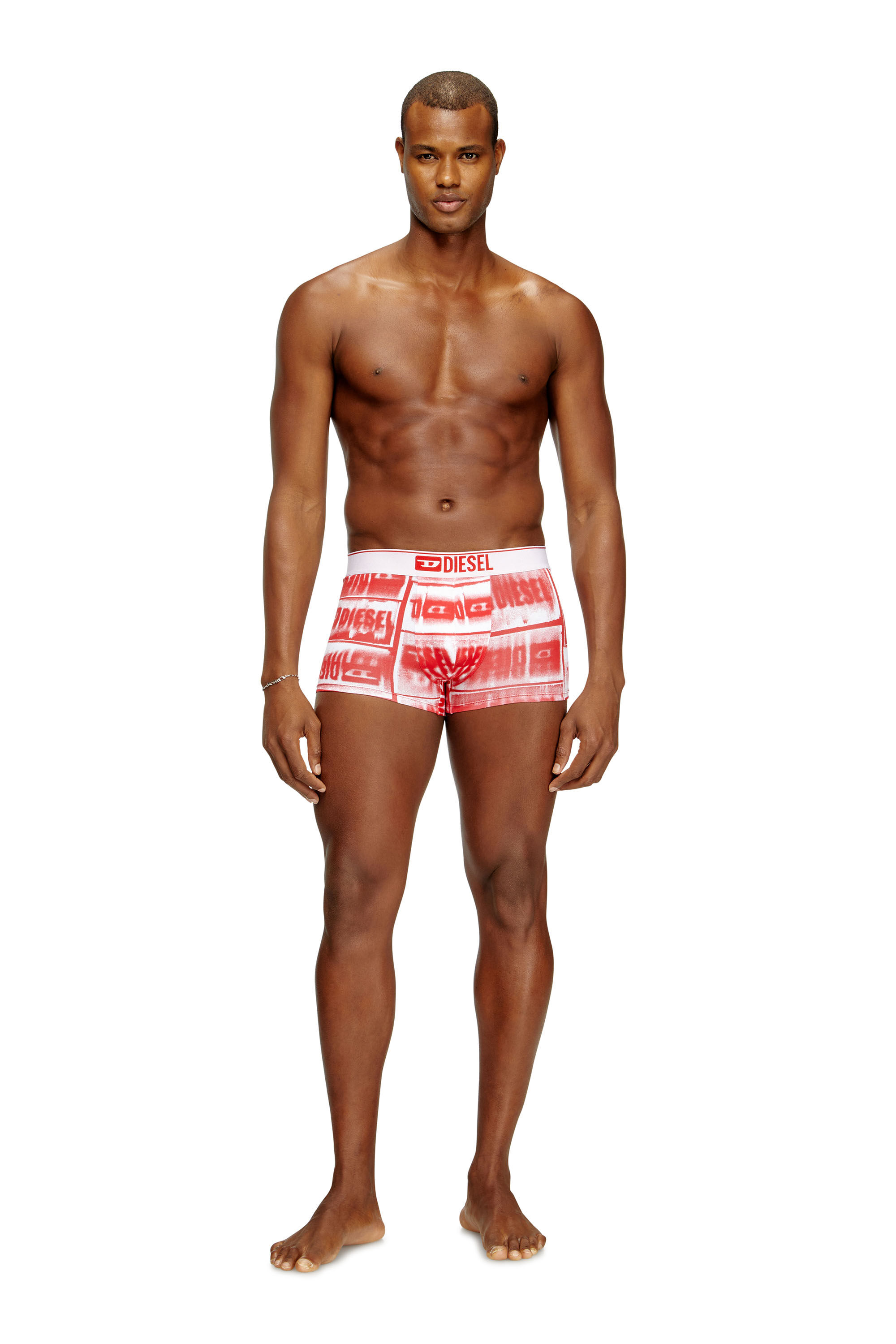 Diesel - DAMIEN-D-BOX-3PACK, Herren Retropants aus Stretch-Baumwolle im Dreierpack in Rot/Weiss - 1